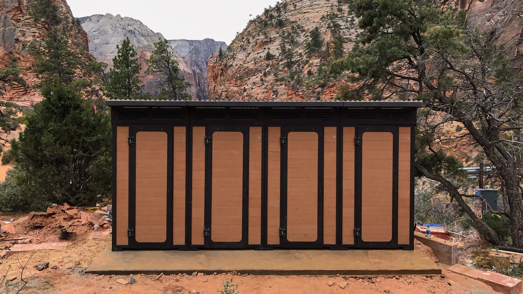 Wishbone 4 Stall Forest Out House at Zion National Park in Utah