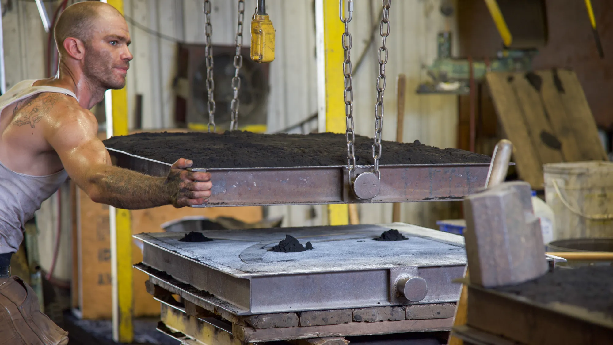 Preparing the Mold for the Modena Bench Casting