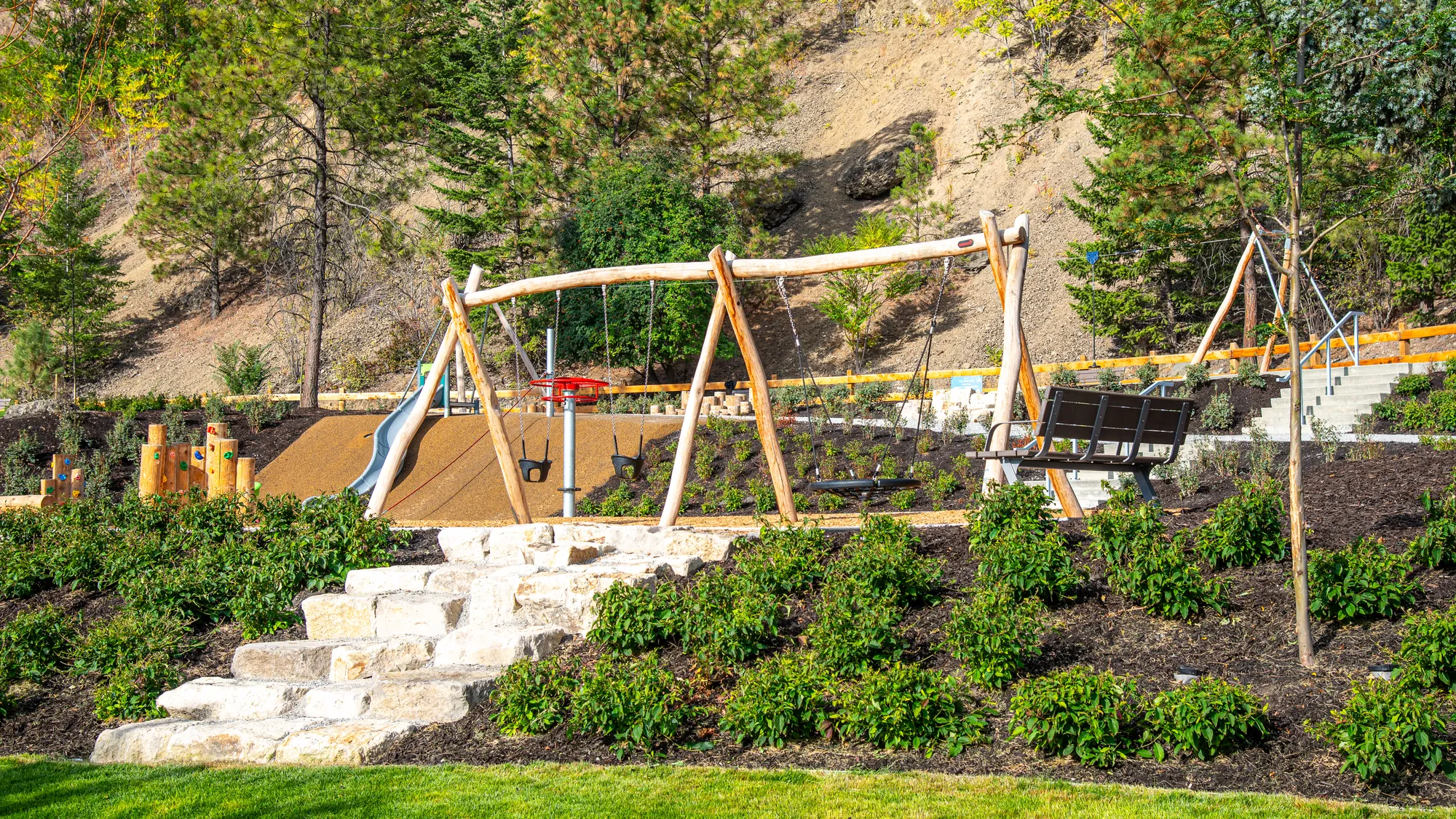 Wishbone Bayview Bench at Ballou Park in Kelowna BC