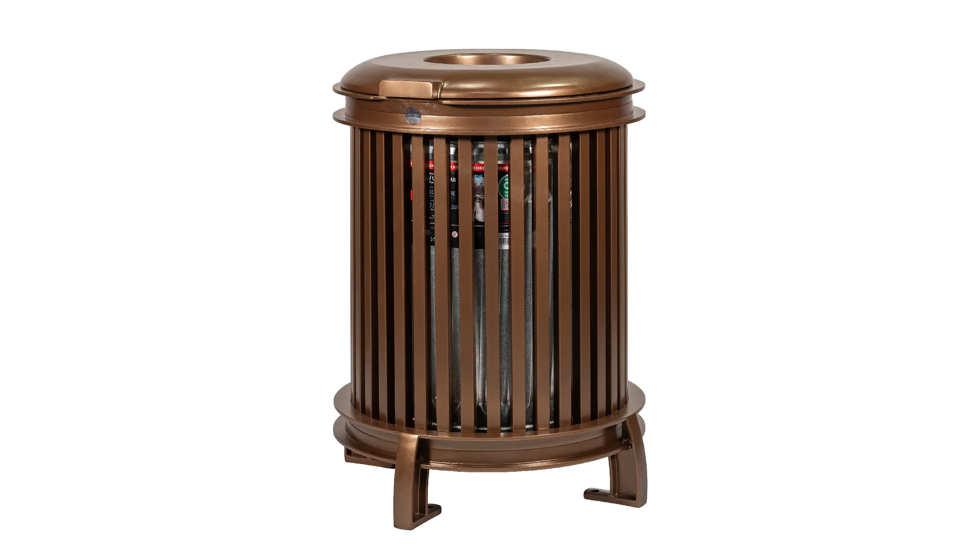 Wishbone Beselt Round Waste Receptacle Rear View