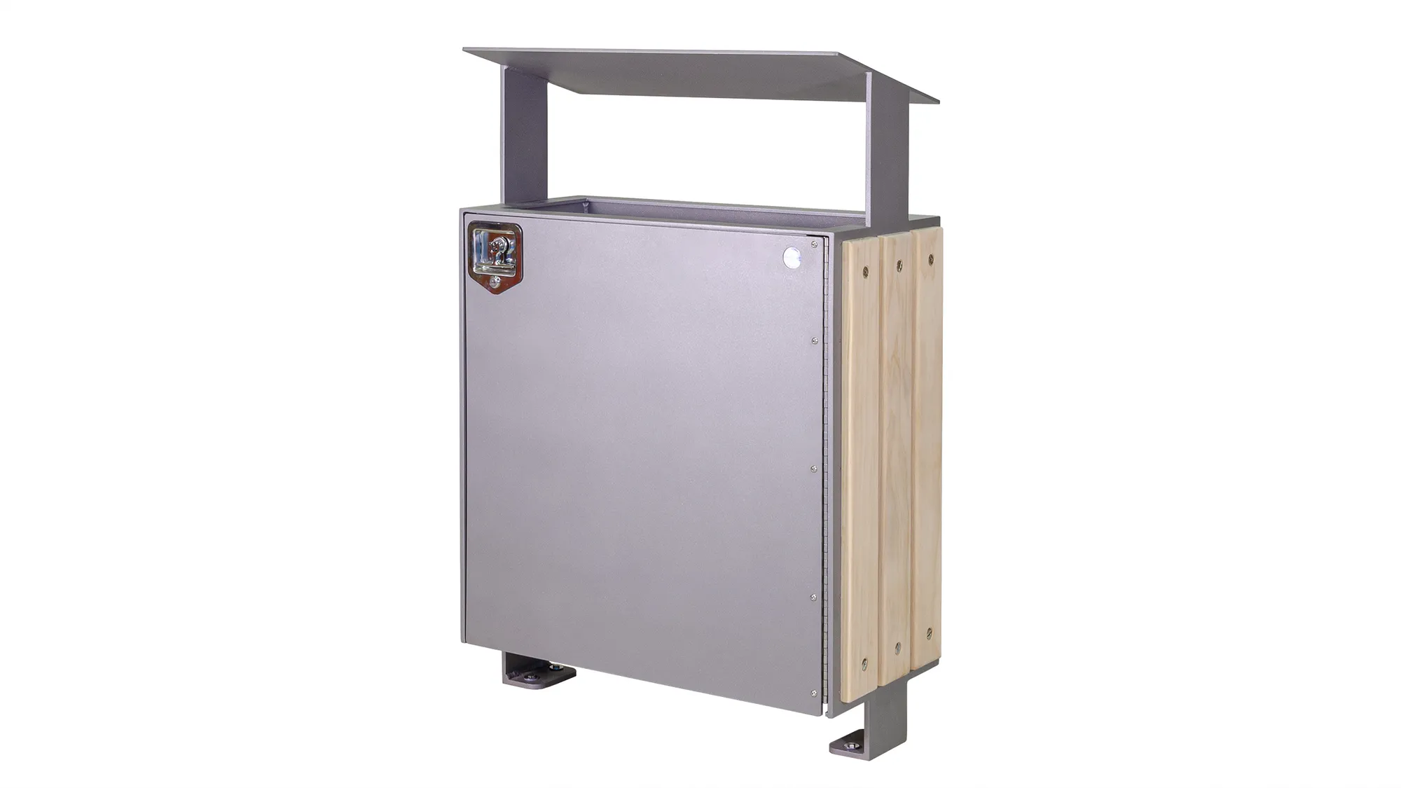 Wishbone City Scape Waste Receptacle with Accoya Sides
