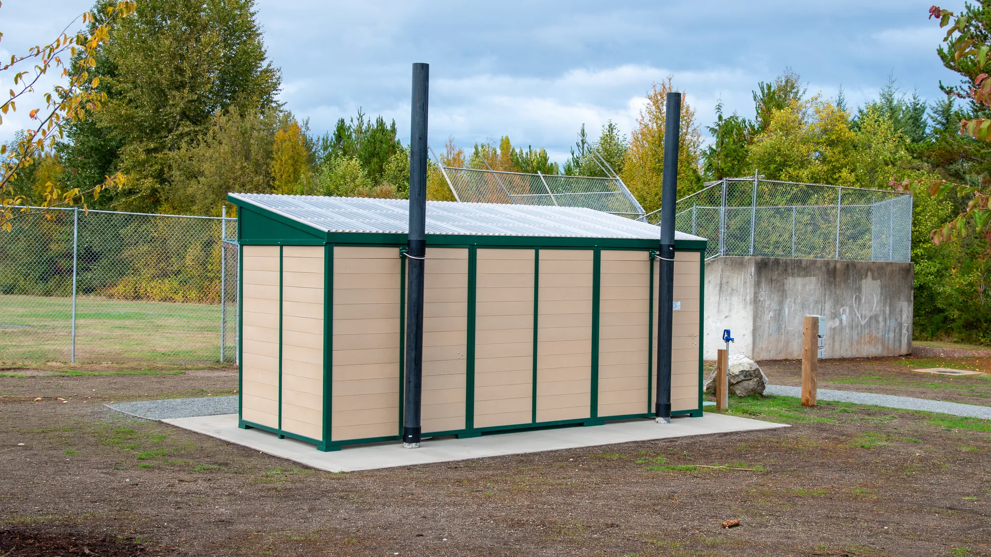 Wishbone Custom Forest Outhouse Building at Lions Community Park