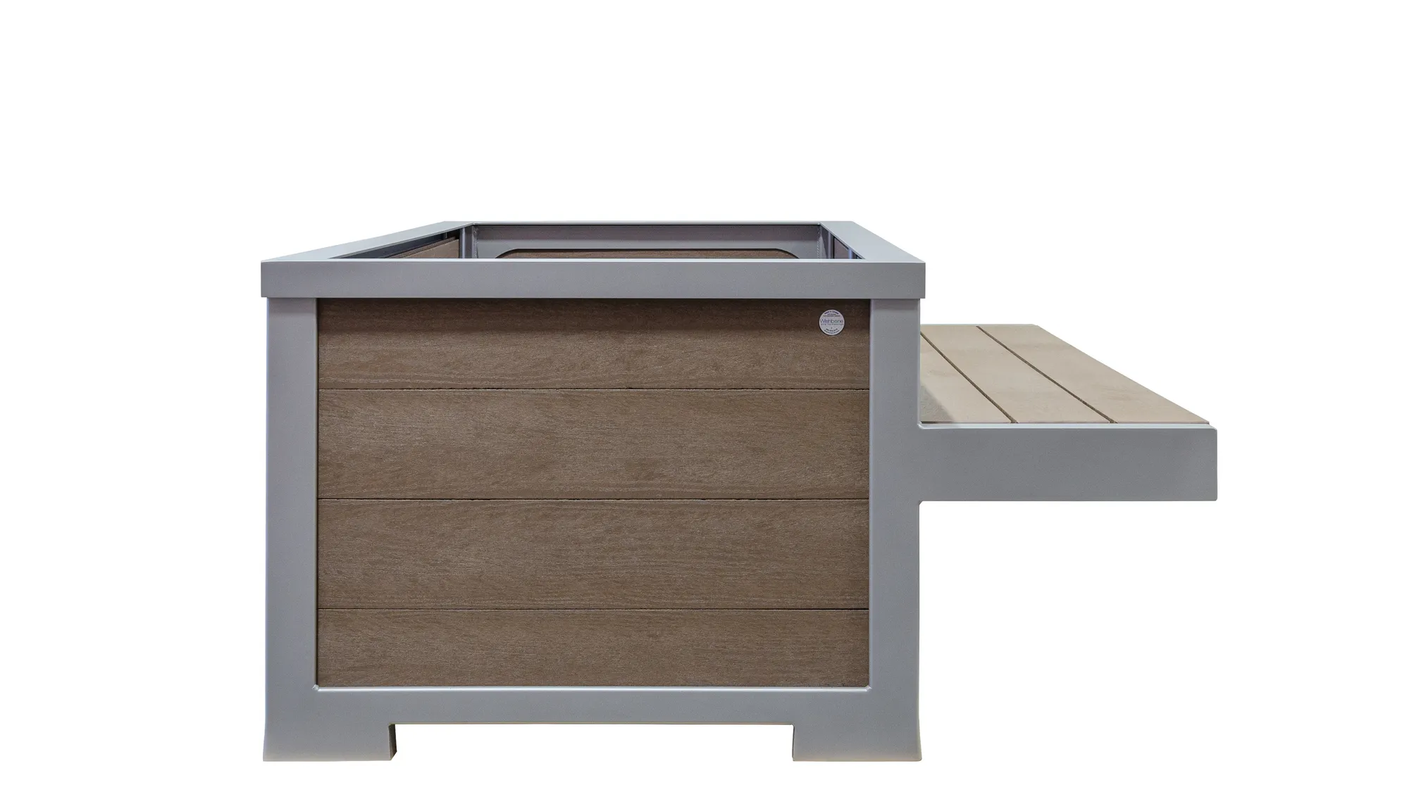 Wishbone Rutherford 3x6 Planter Single Bench Combo Side View