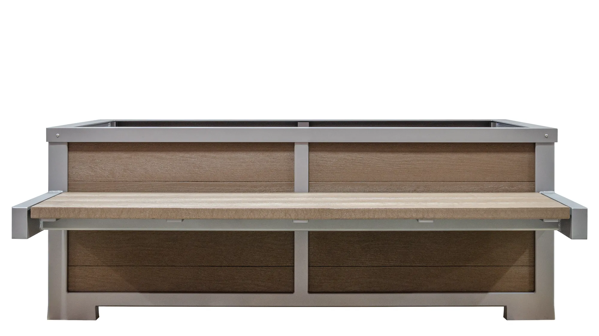 Wishbone Rutherford 3x6 Planter Double Bench Combo Front View