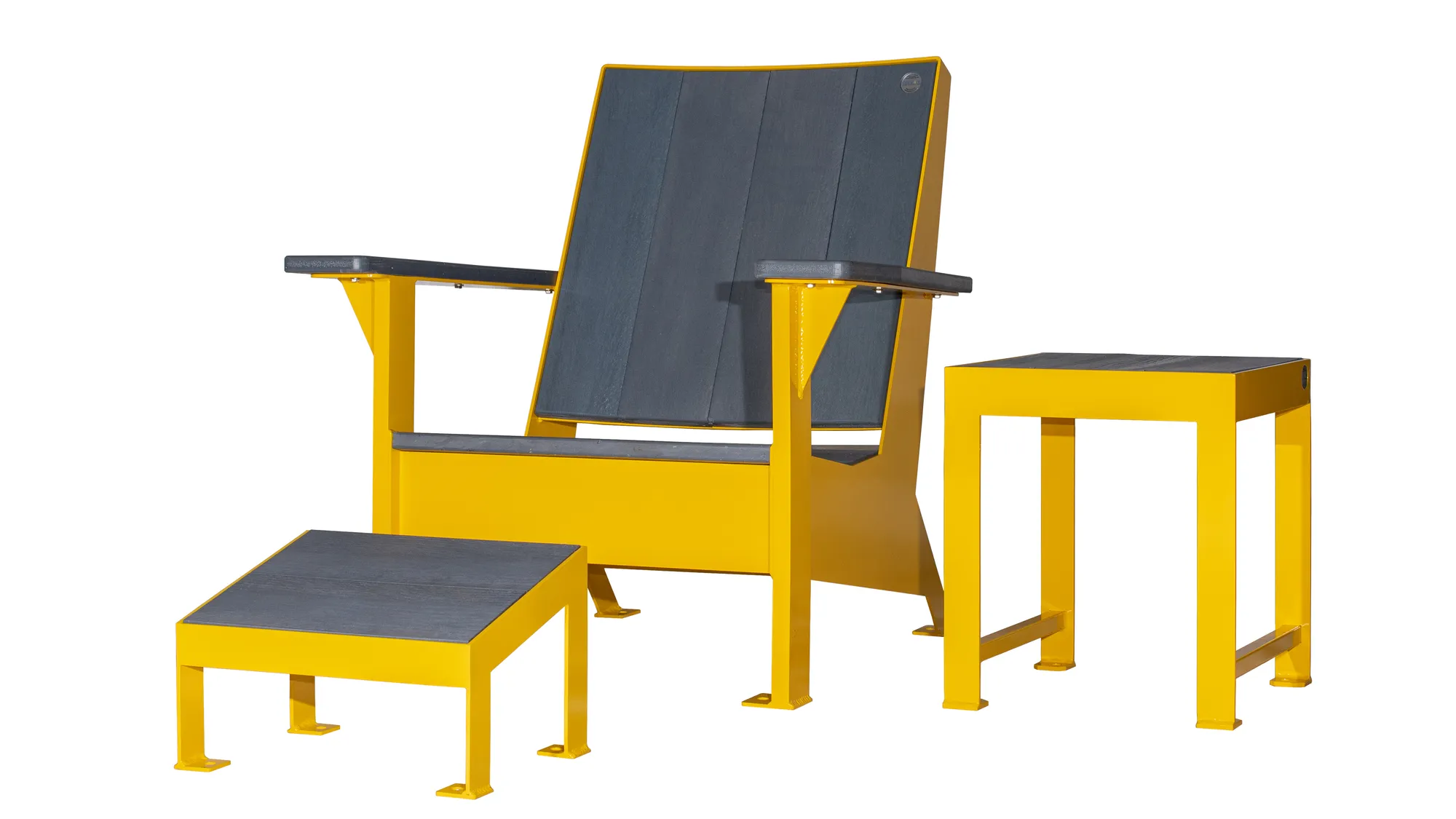 JEM Chair with Side Table and Ottoman