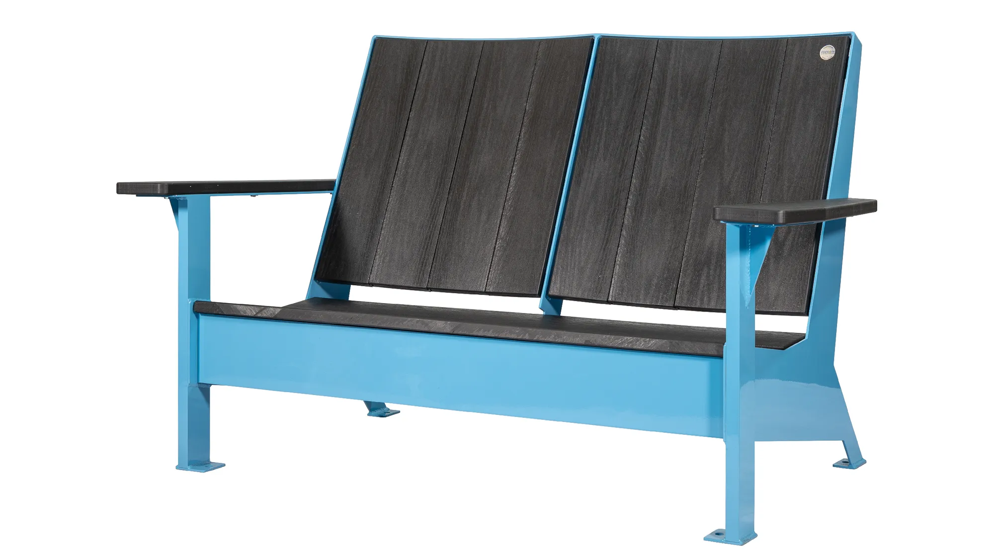 JEM Love Seat Without Middle Armrest With Black Recycled Plastic