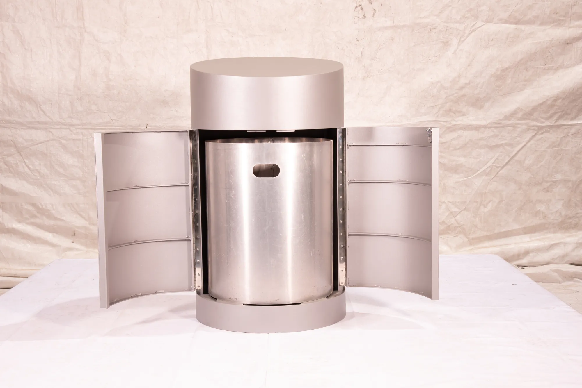 Wishbone Mena Waste Receptacle Loading Doors Open