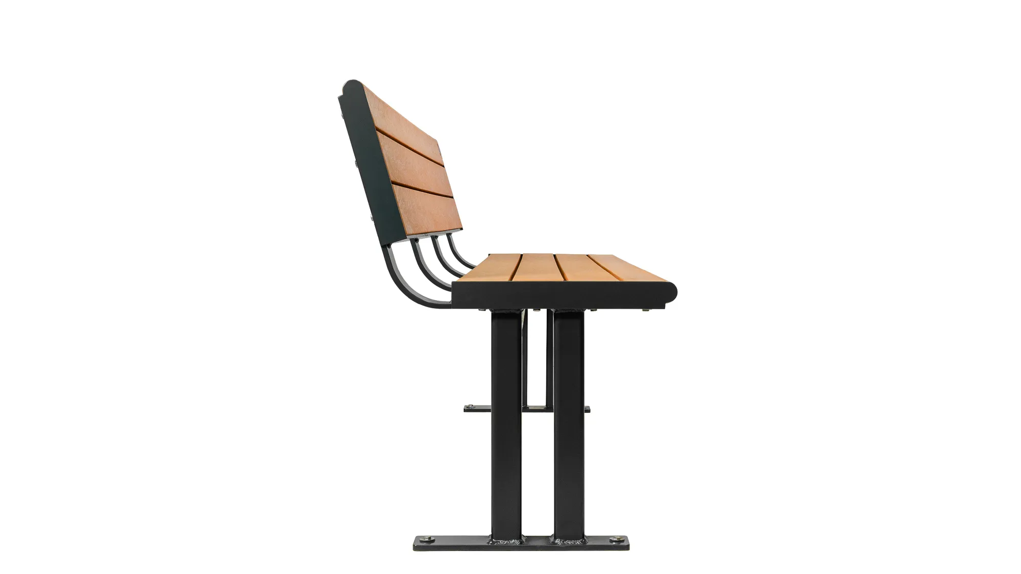 Wishbone Larson Bench With-out Armrests Side View