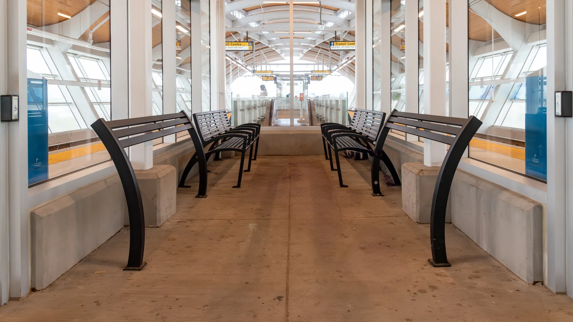 Wishbone Parker Aluminum Leaning Benches and Modena Aluminum Ben