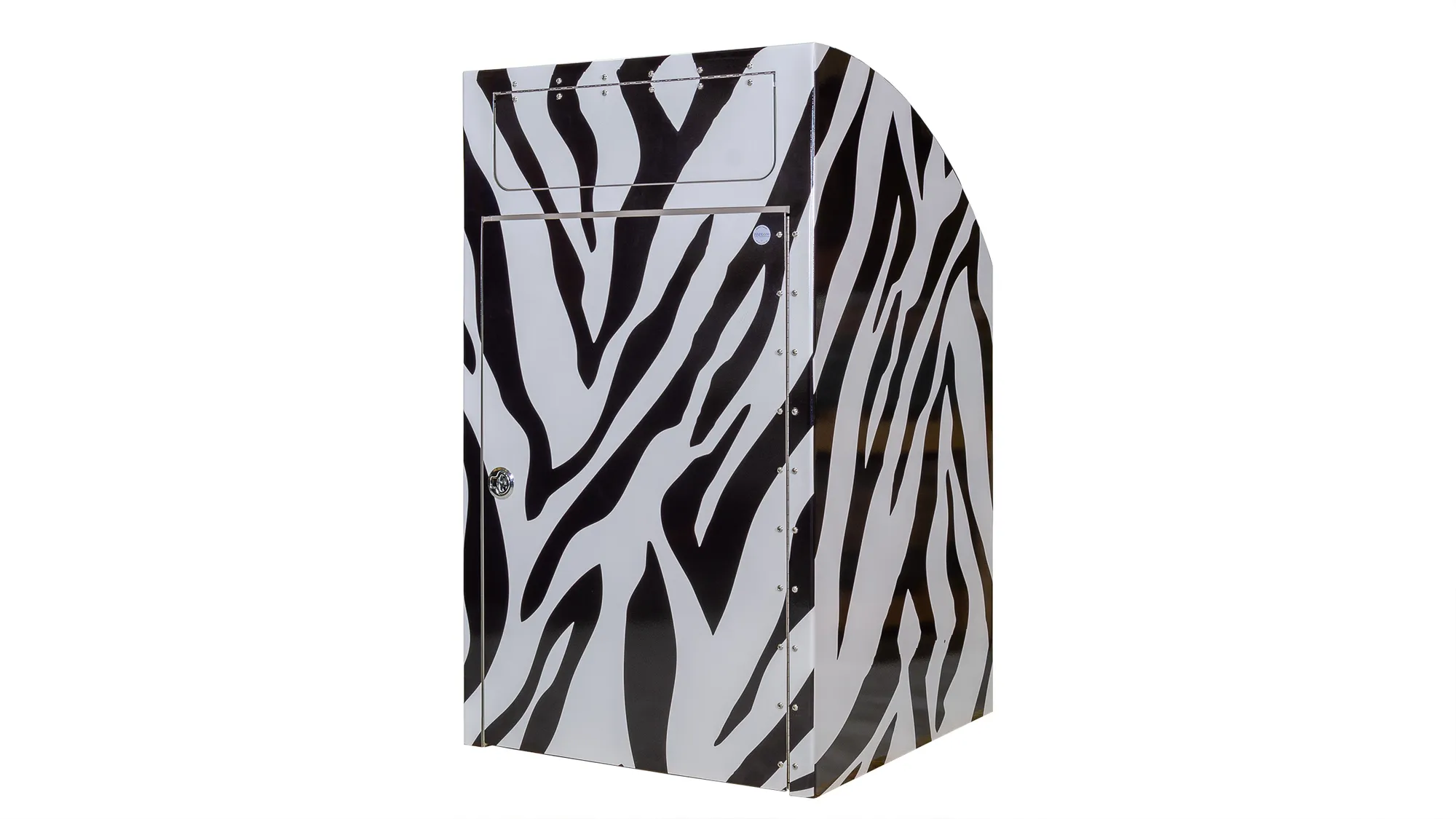 Wishbone Modena Curved Top ECO Waste Receptacle Zebra Pattern