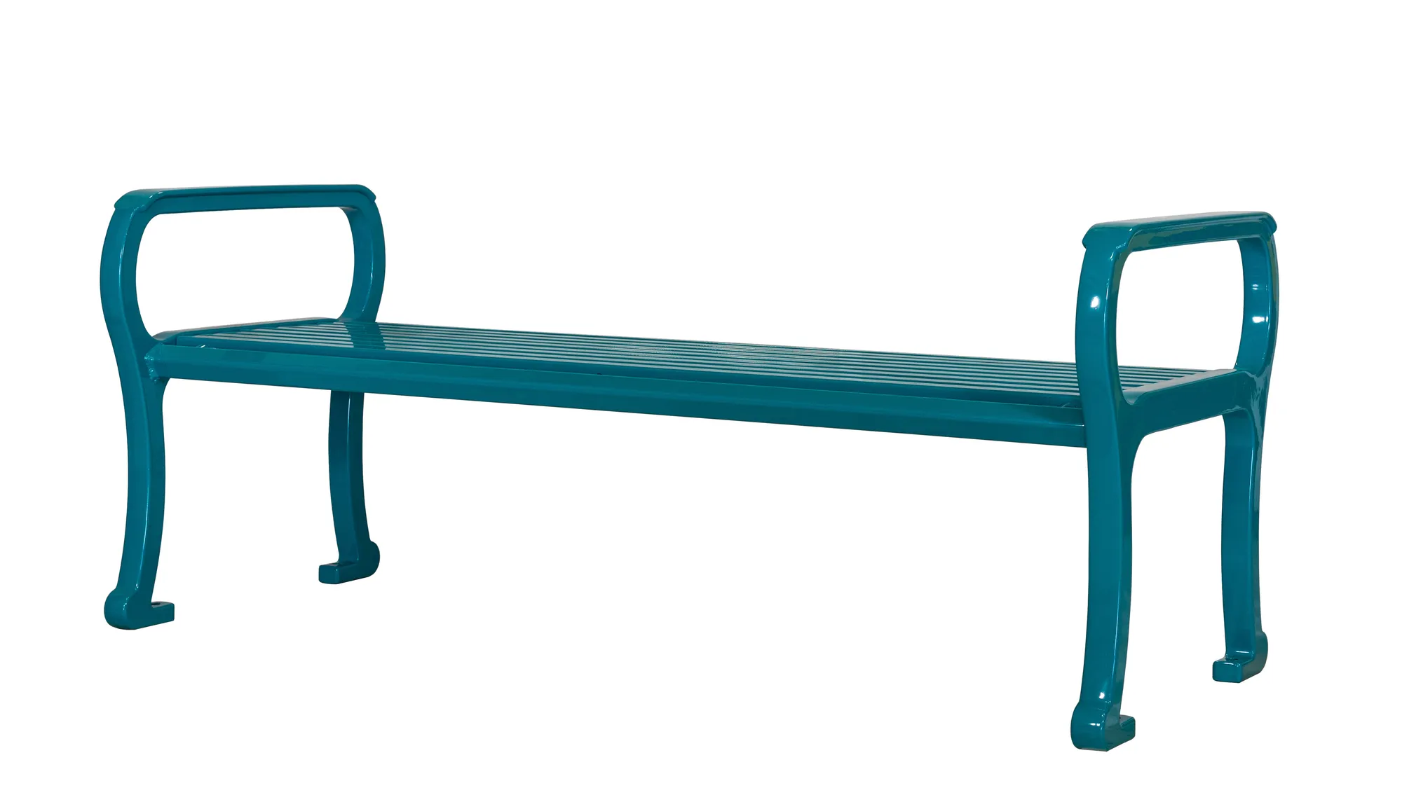 Wishbone 5 ft Mountain Classic Backless Bench with Water Blue Po