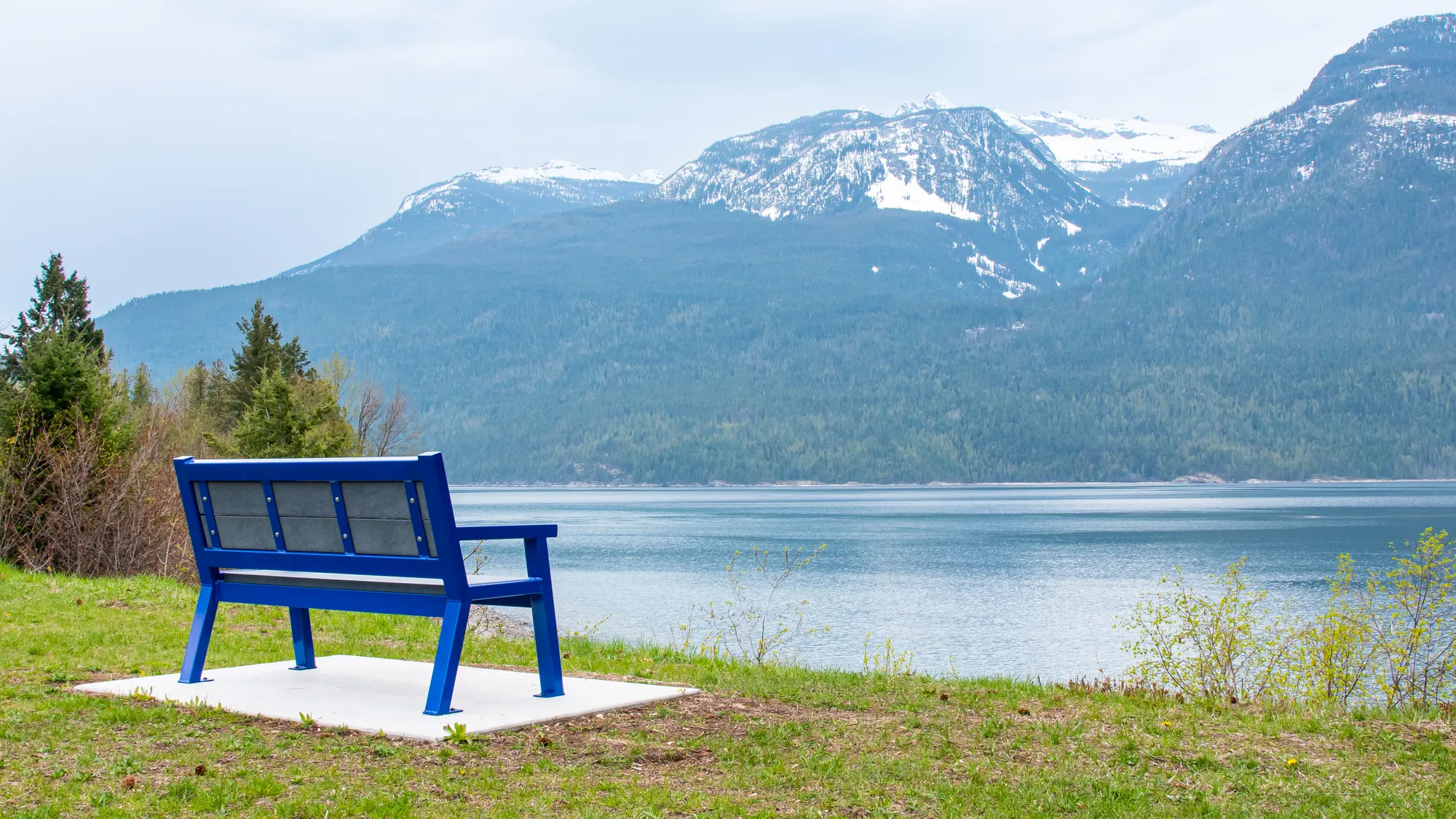 Rutherford Memorial Bench in New Denver BC