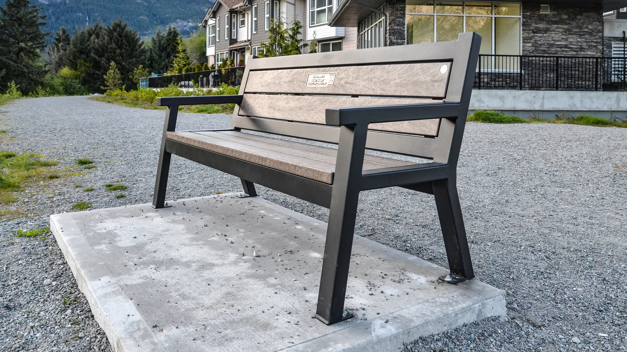 Wishbone Rutherford Angled Leg Memorial Bench in Squamish BC