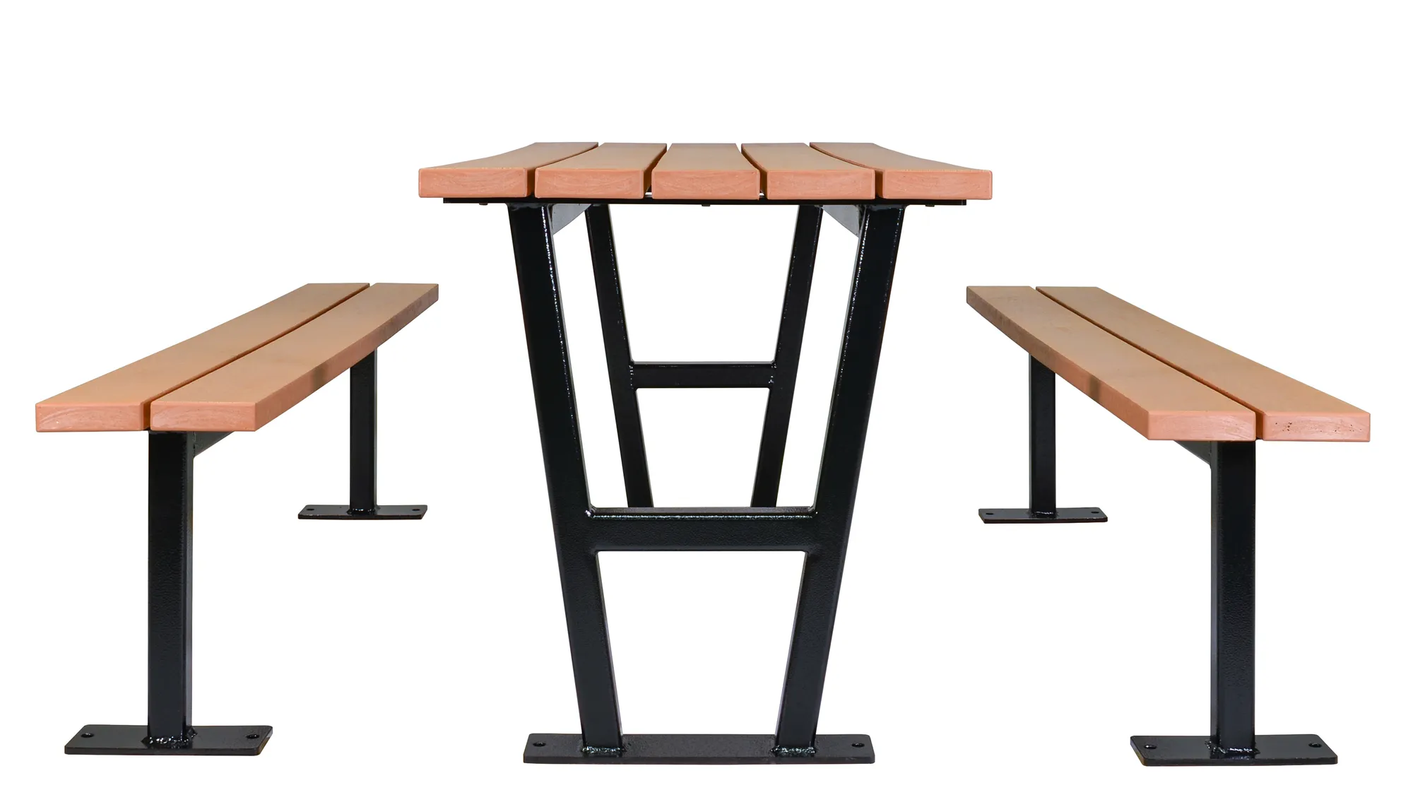 Wishbone Commercial Rutherford Picnic Table End View