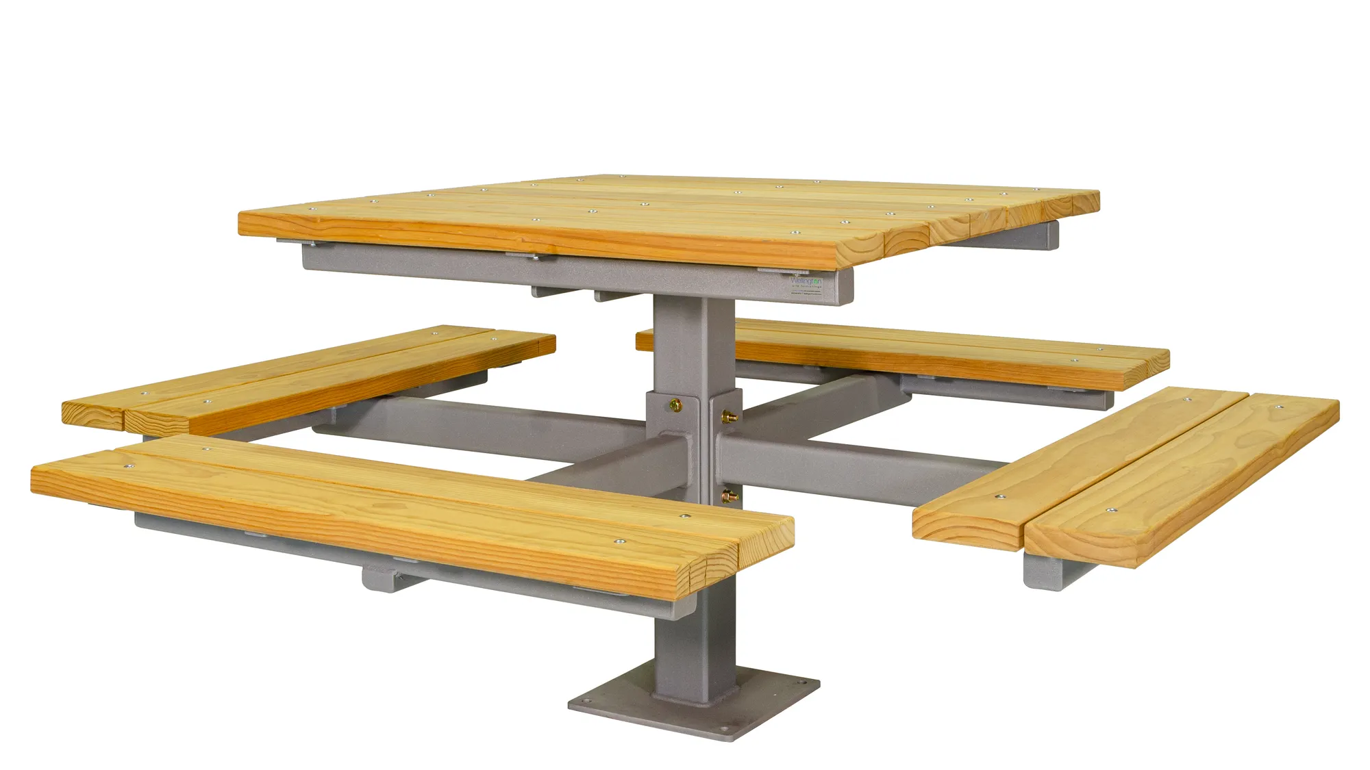 Wishbone Single Pedistal Picnic Table with Modified Pine