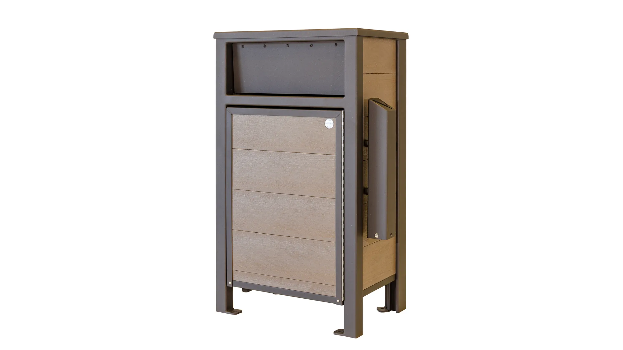 Wishbone Slim Line Waste Receptacle with Urban Form Cigarette Re