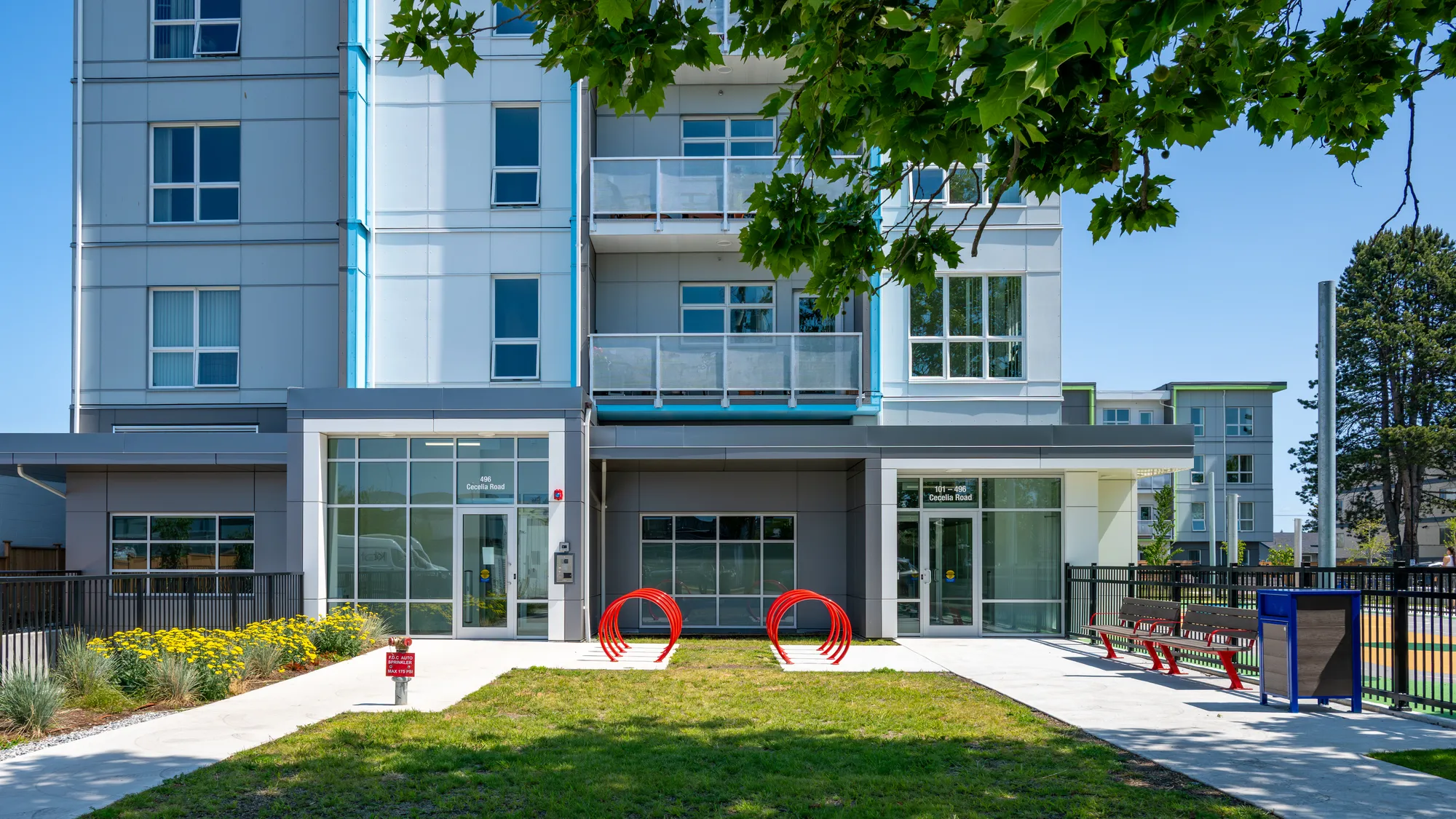 Wishbone 2 Space Loop Bike Racks, Bayview Benches and Urban Form