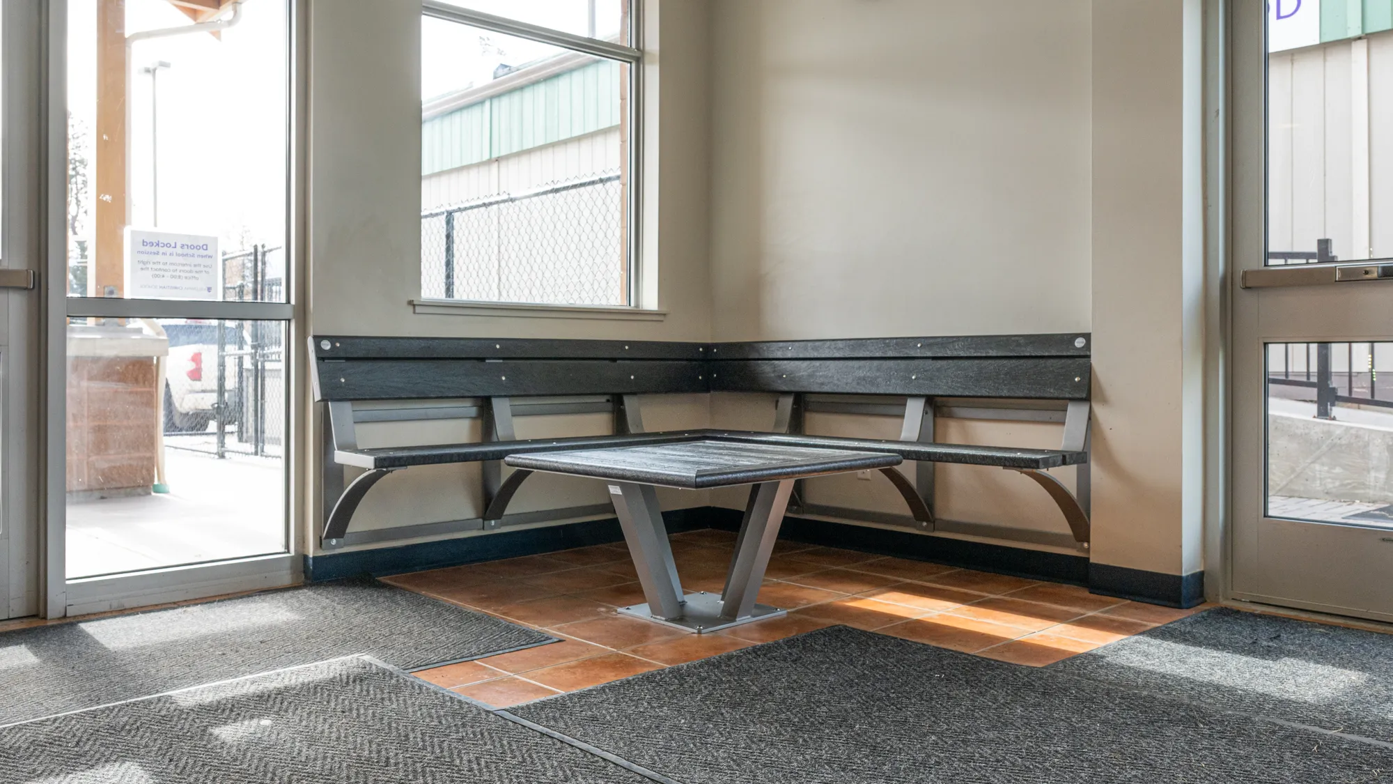 Wishbone Custom Corner Amigo Wall Bench for the Kelowna Christia