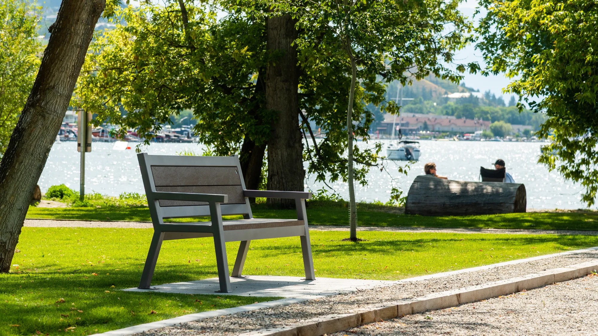 Wishbone Angled Leg Bench at Lakeshore Park in Vernon BC