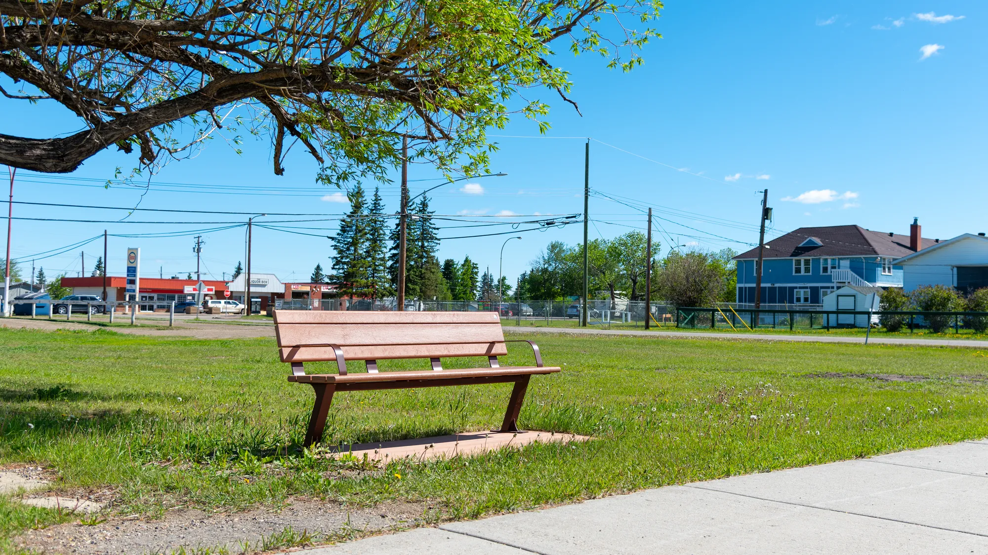 Wishbone Bayview Bench on a Perma-Pad in Pouce Coupe BC