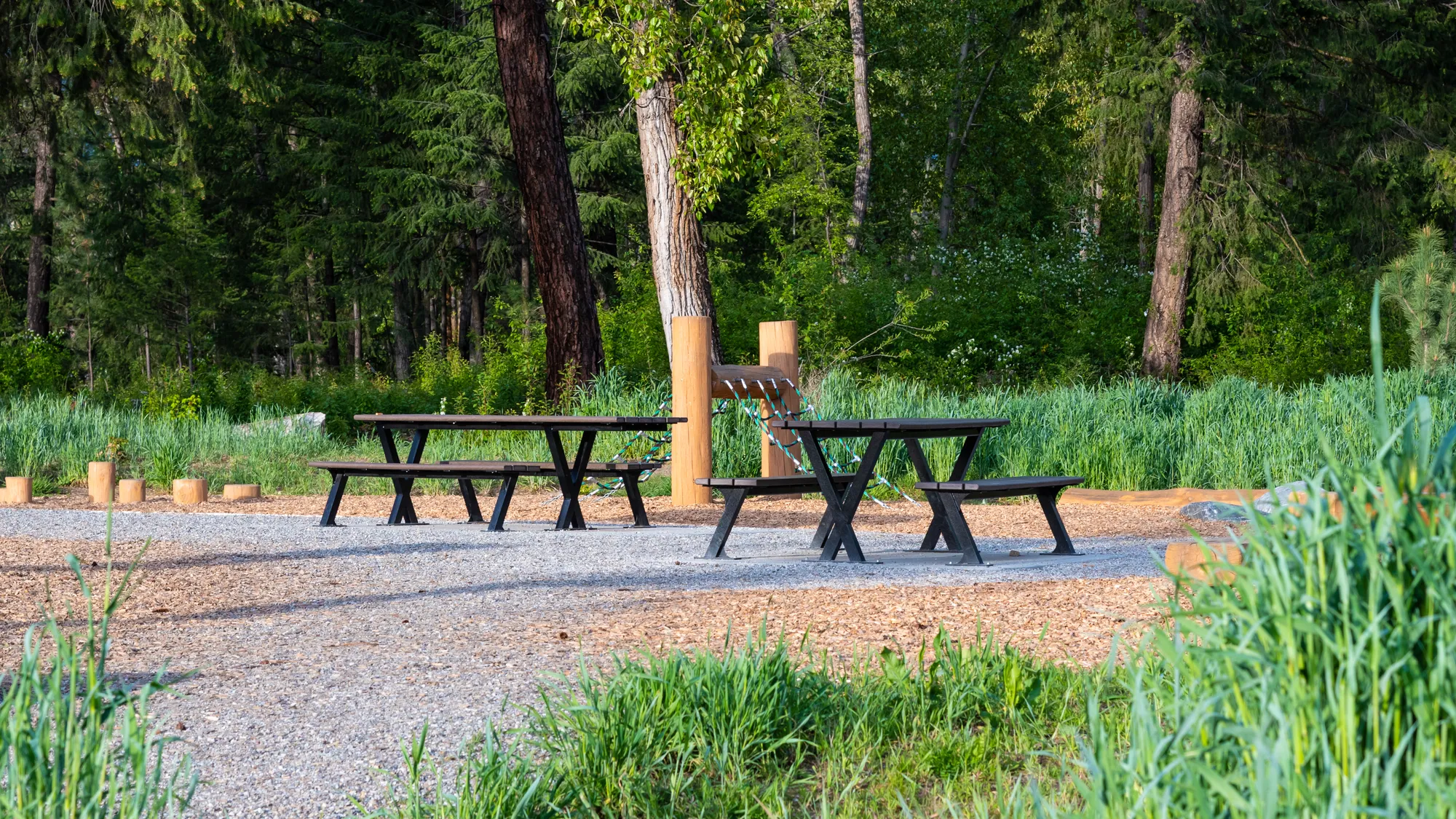Wishbone Bayview Picnic Tables at Mission Creek Regional Park in