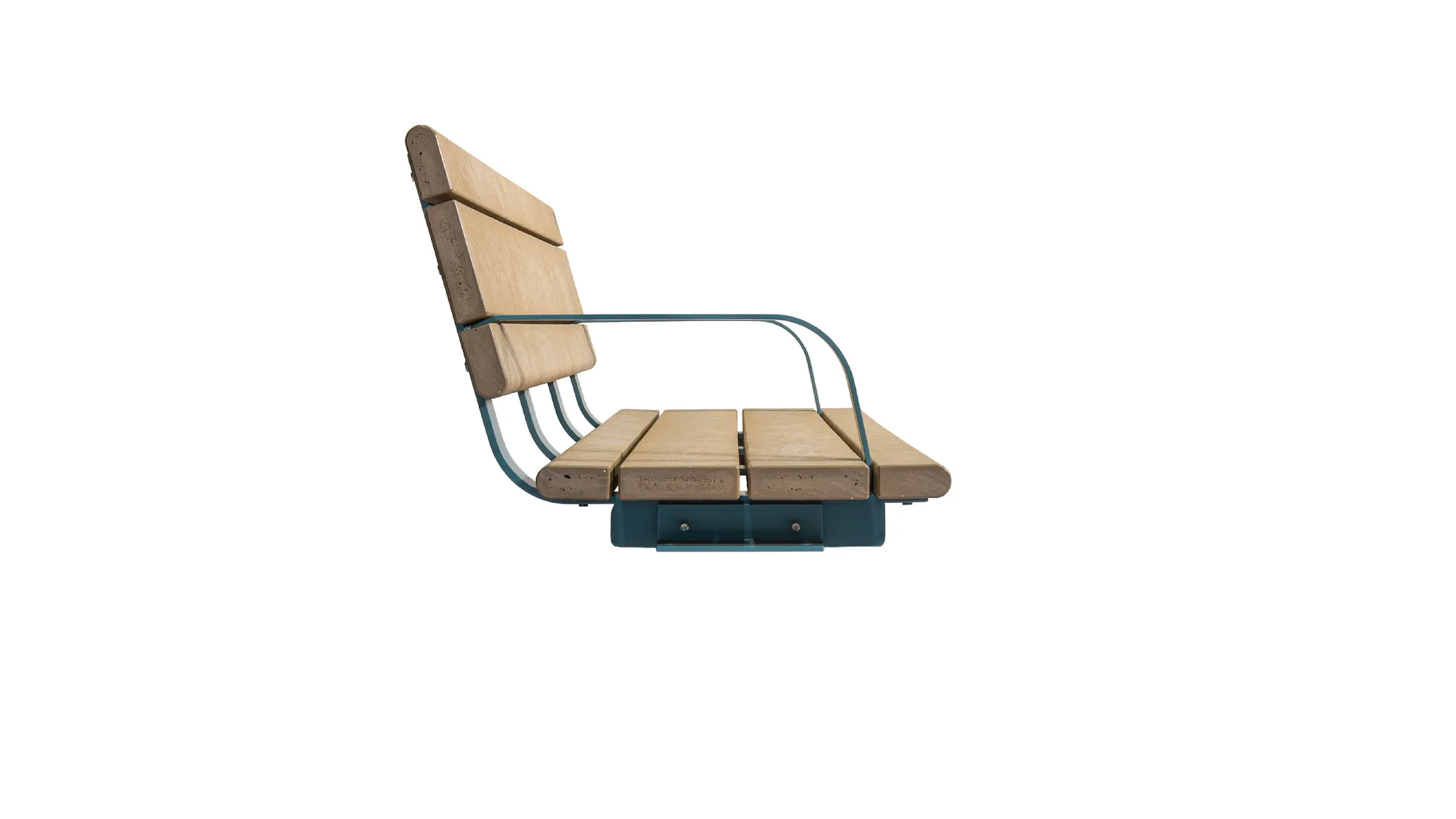 Wishbone Bayview Wall Top Bench Side View