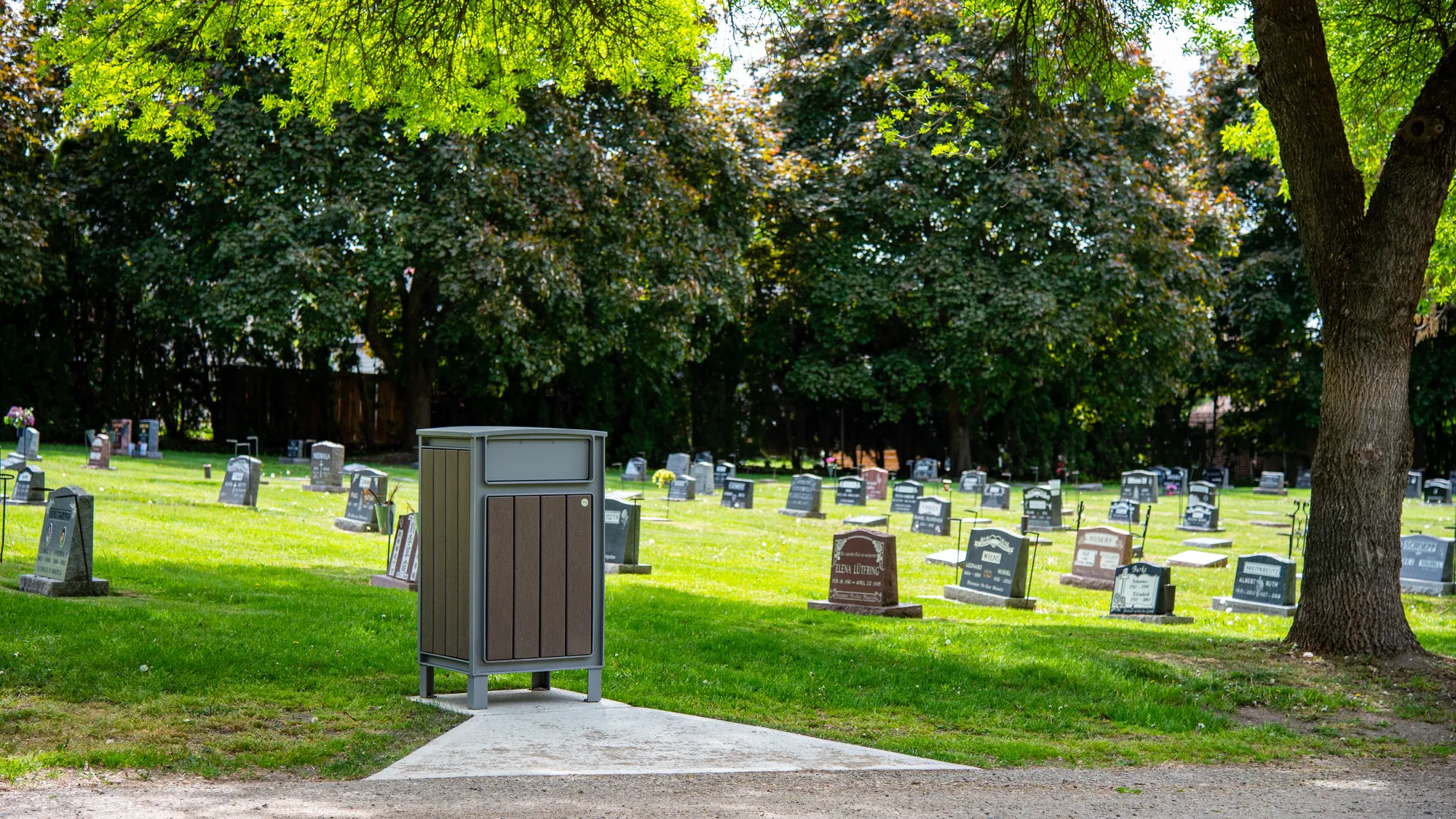 Wishbone Beselt Square Top Waste Receptacle at the Pleasant Vall