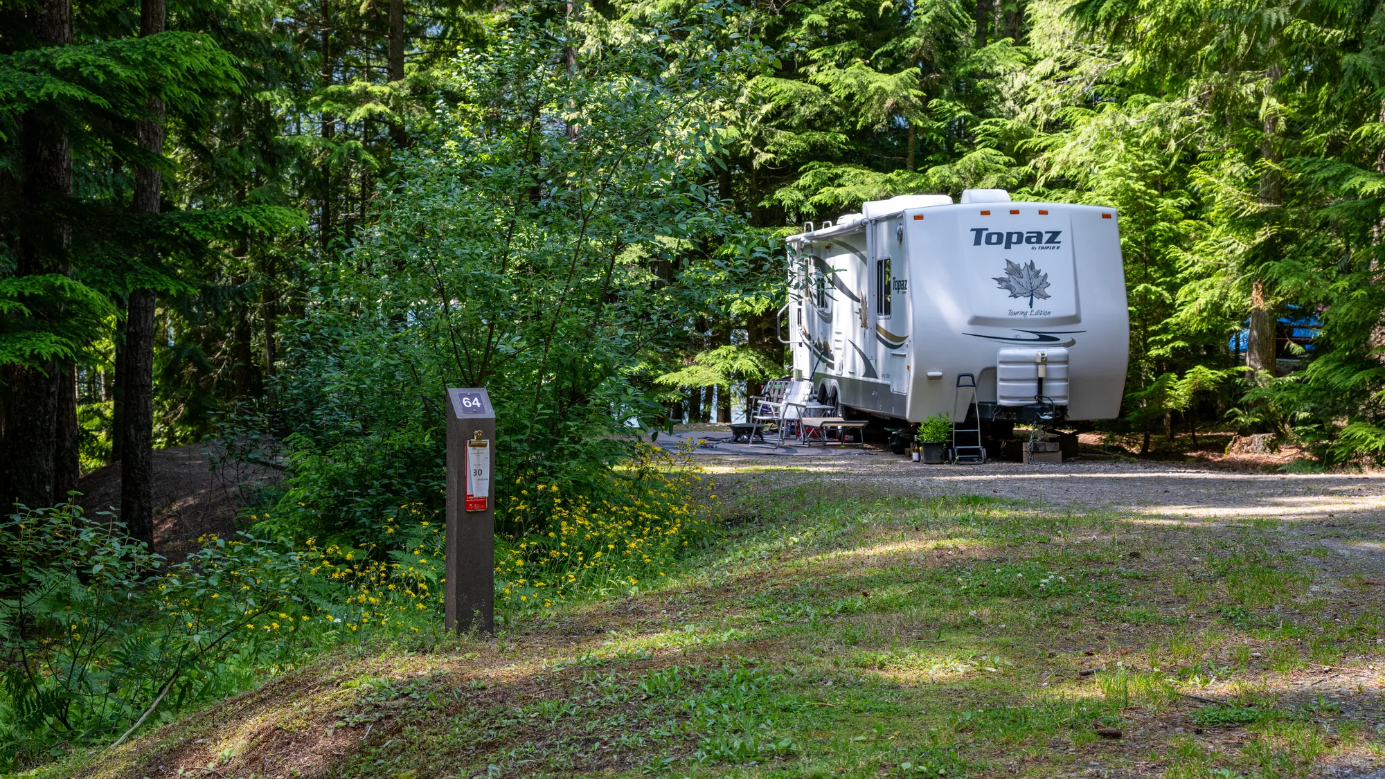 Wishbone Campsite Number Post at McDonald Creek Provincial Park