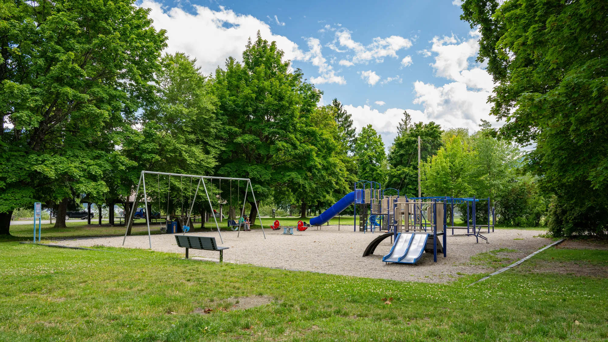 Wishbone Chat Benches at Vimy Park Playground in Kaslo, BC