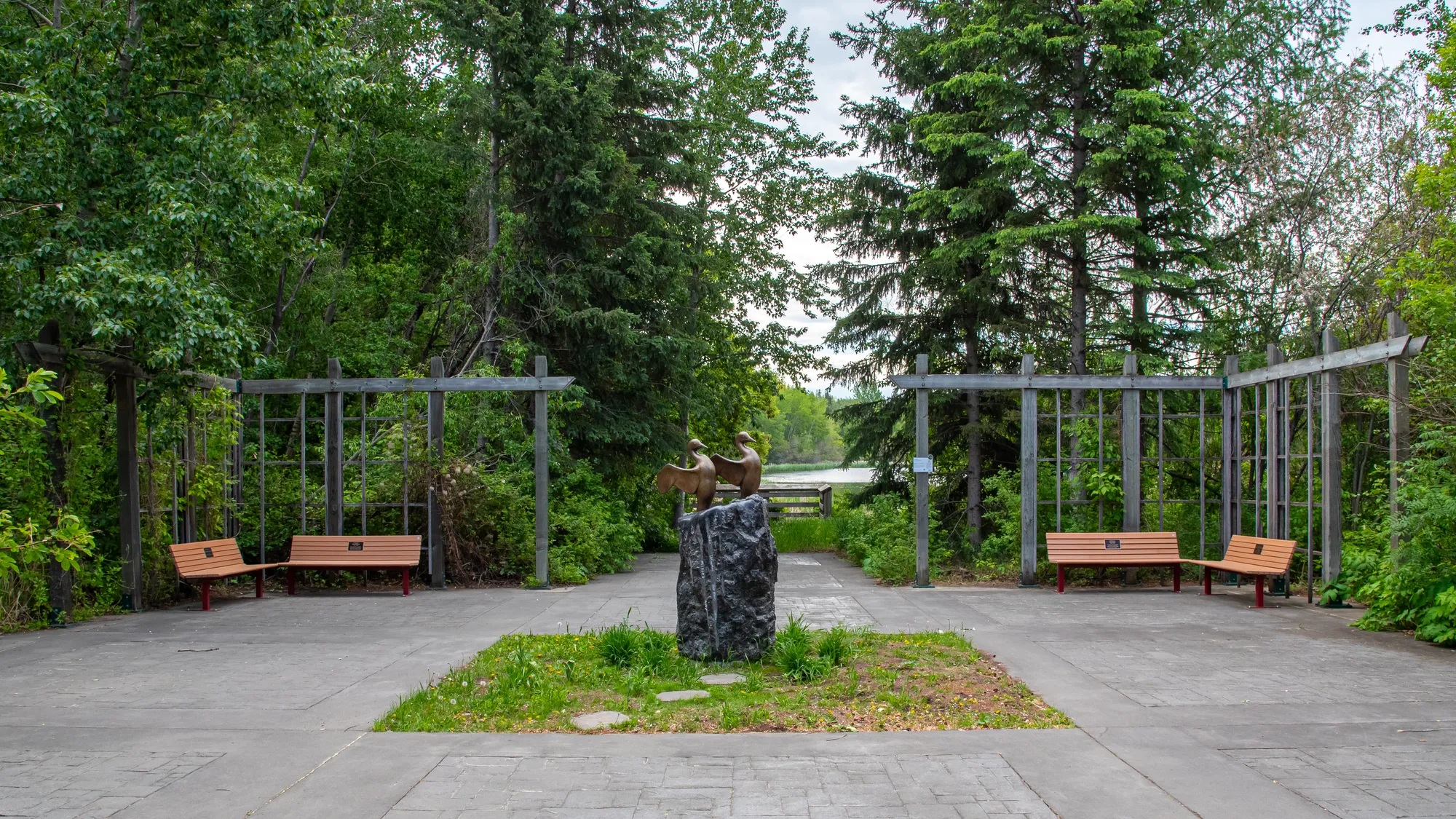 Wishbone Chat Memorial Benches in St Albert, Alberta
