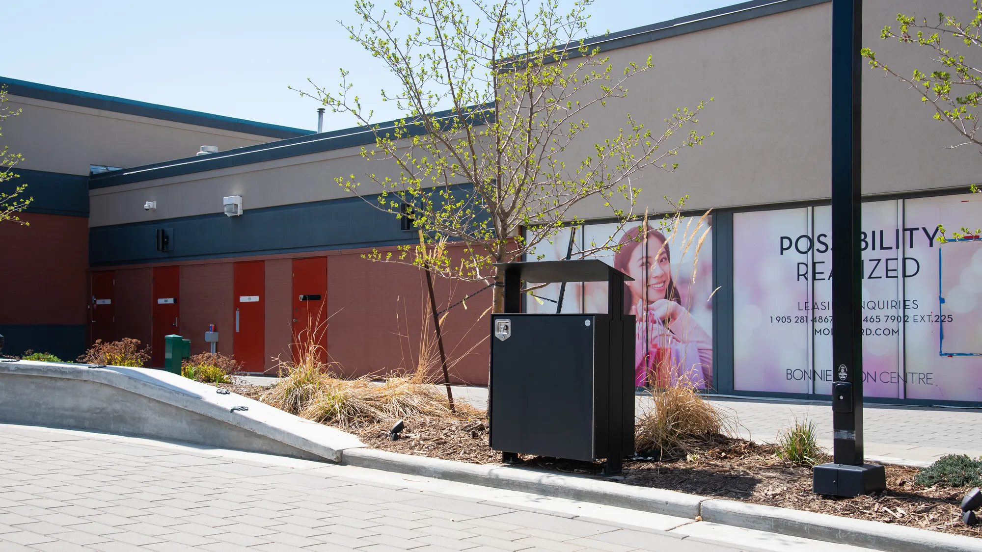 Wishbone City Scape Waste Receptacle at Bonnie Doon Center In Ed