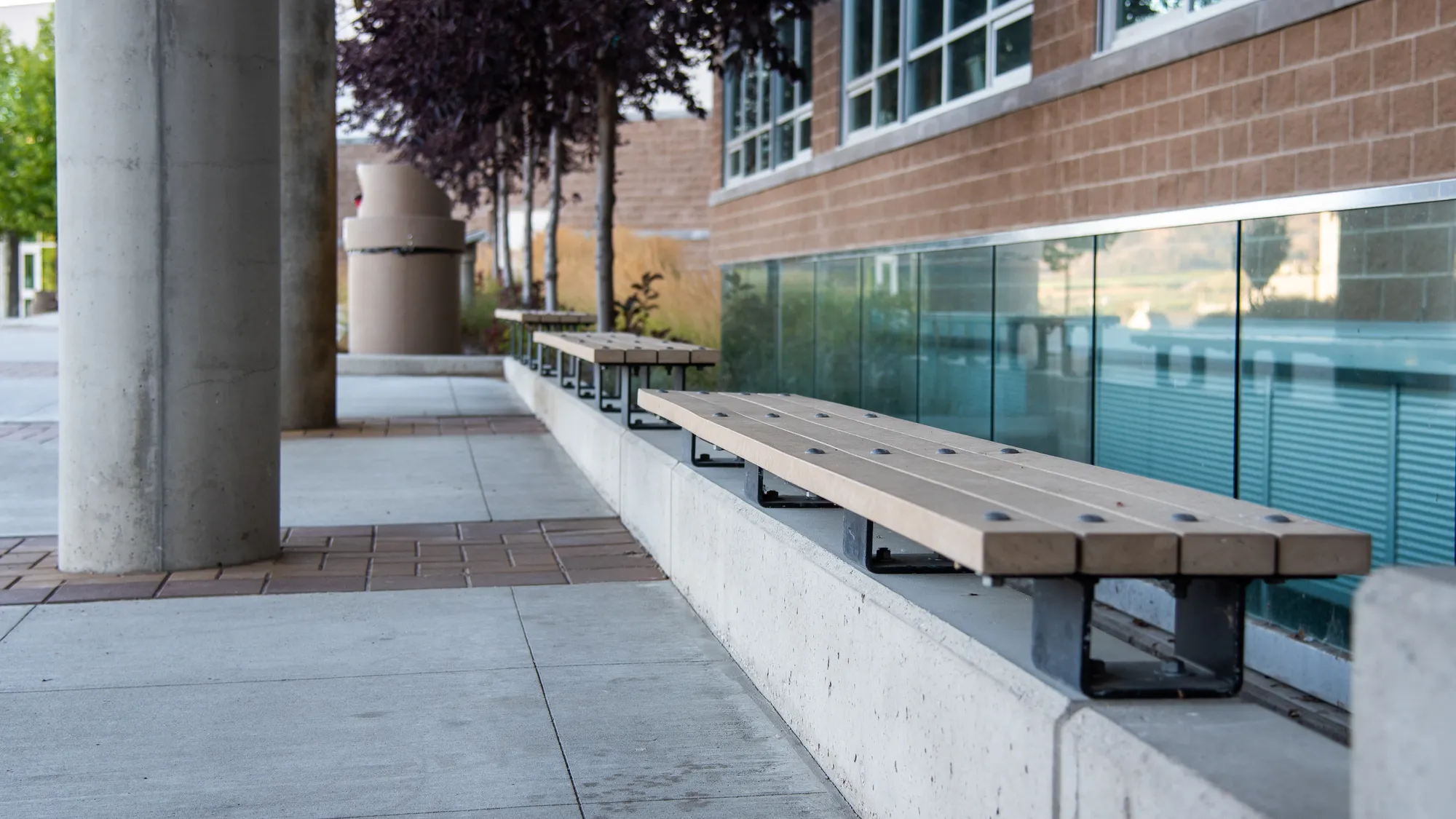 Custom Skyline Curved Wall Top Bench with Radius 4265 mm