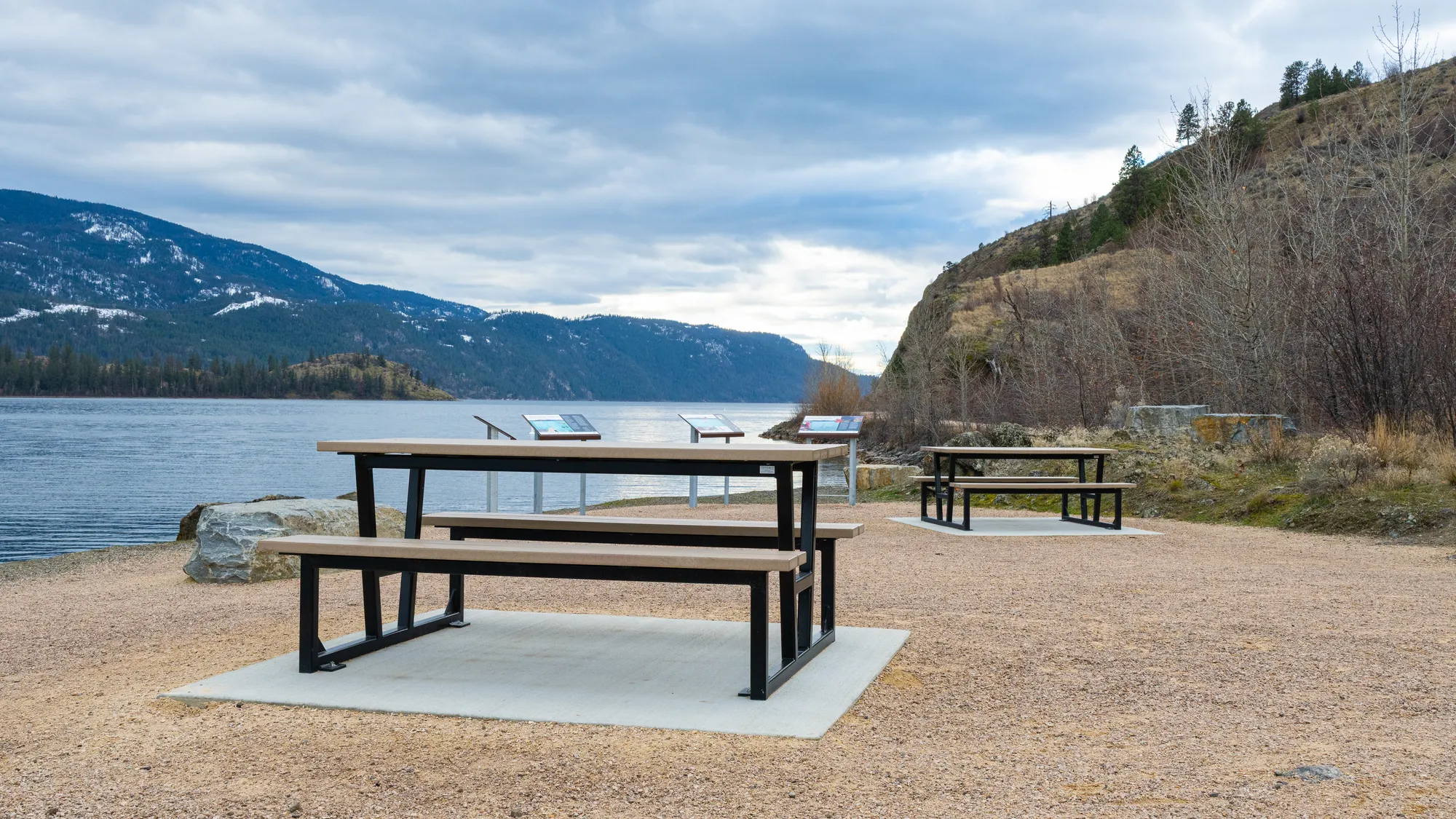 Wishbone Full Frame Rutherford Picnic Tables on the Okanagan Rai