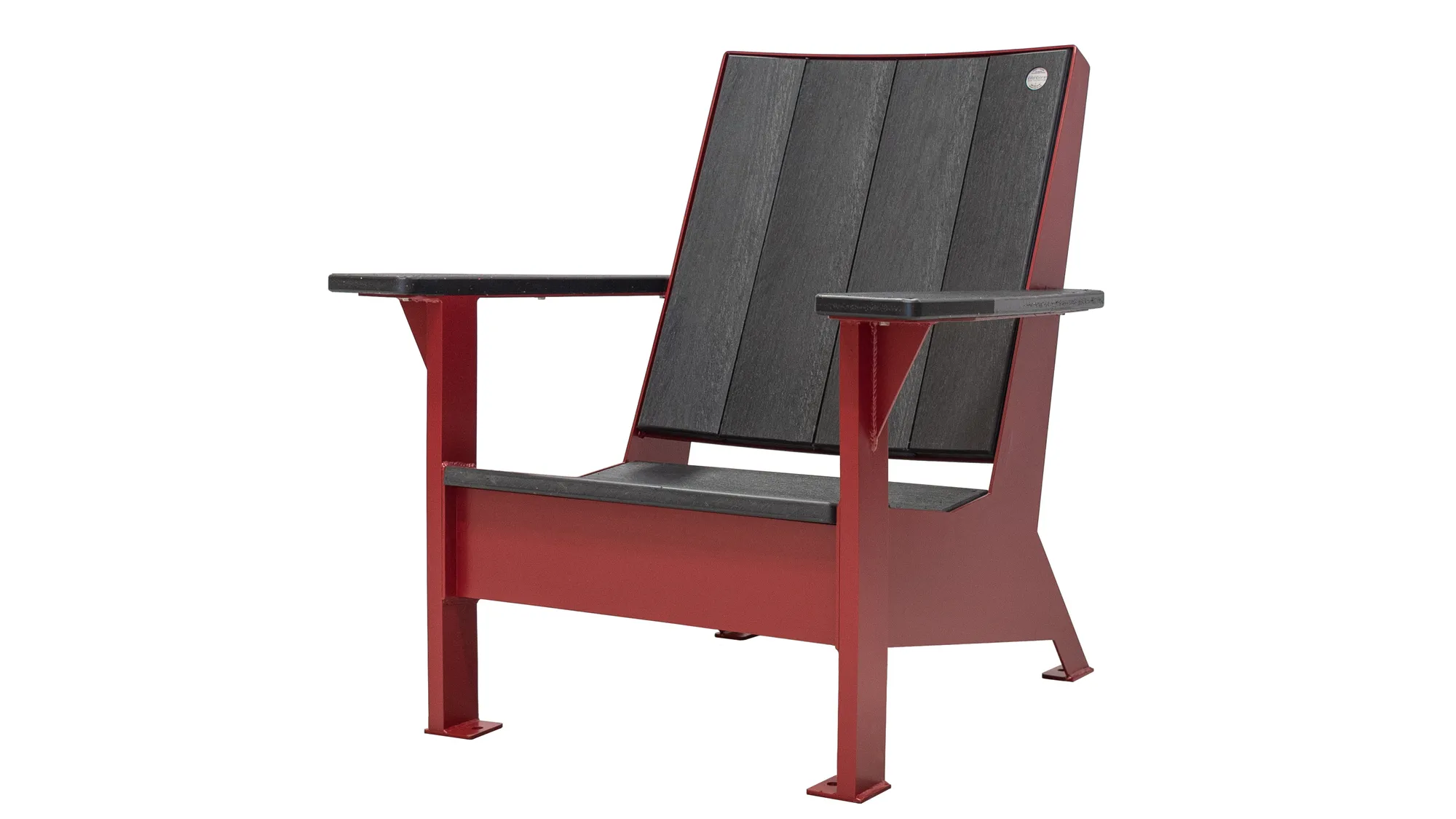 Wishbone JEM Chair Groovey Red Powder Coat Black Recycled Plasti