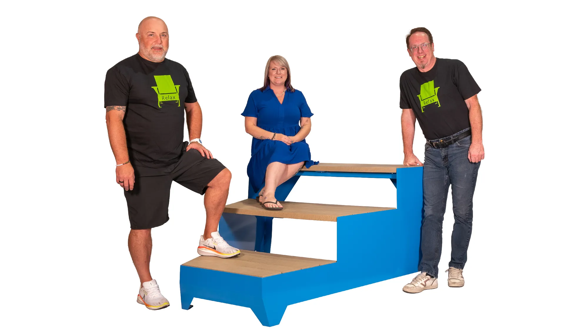 Wishbone Strataview 5 ft Step Bench Team Perspective View