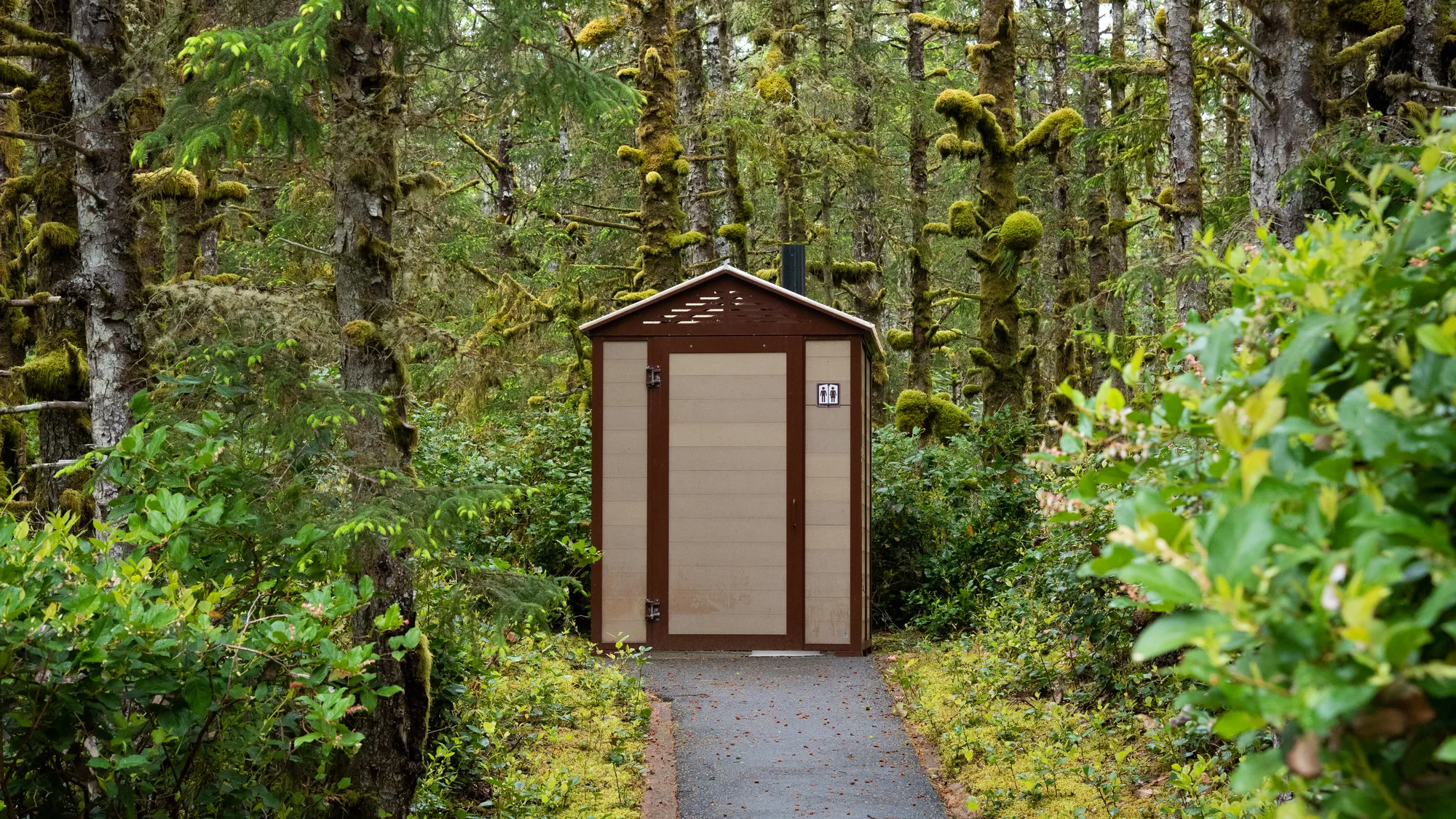 Wishbone John Jumbo Outhouse at Naikoon Provincial Park on Haida