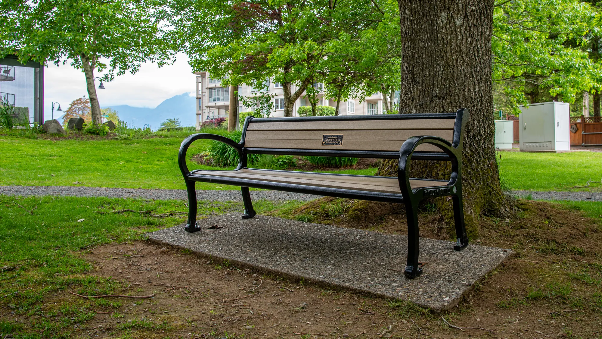 Wishbone Mountain Classic Memorial Bench in Harrison Hot Springs