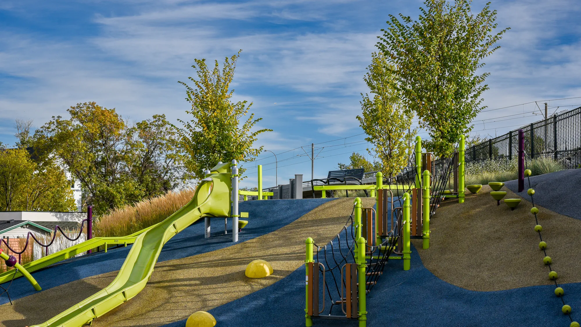Wishbone Modena Aluminum Bench at Flyover Park in Calgary Albert