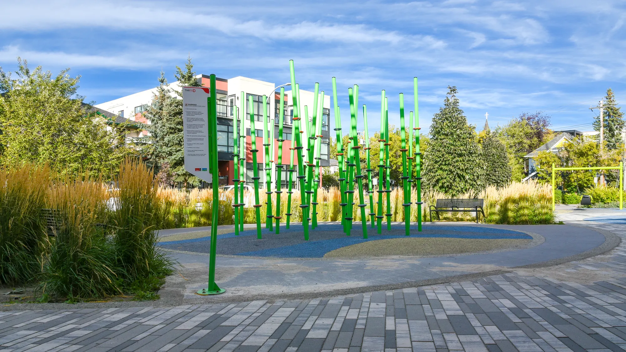 Wishbone Modena Aluminum Bench at Flyover Park in Calgary Albert