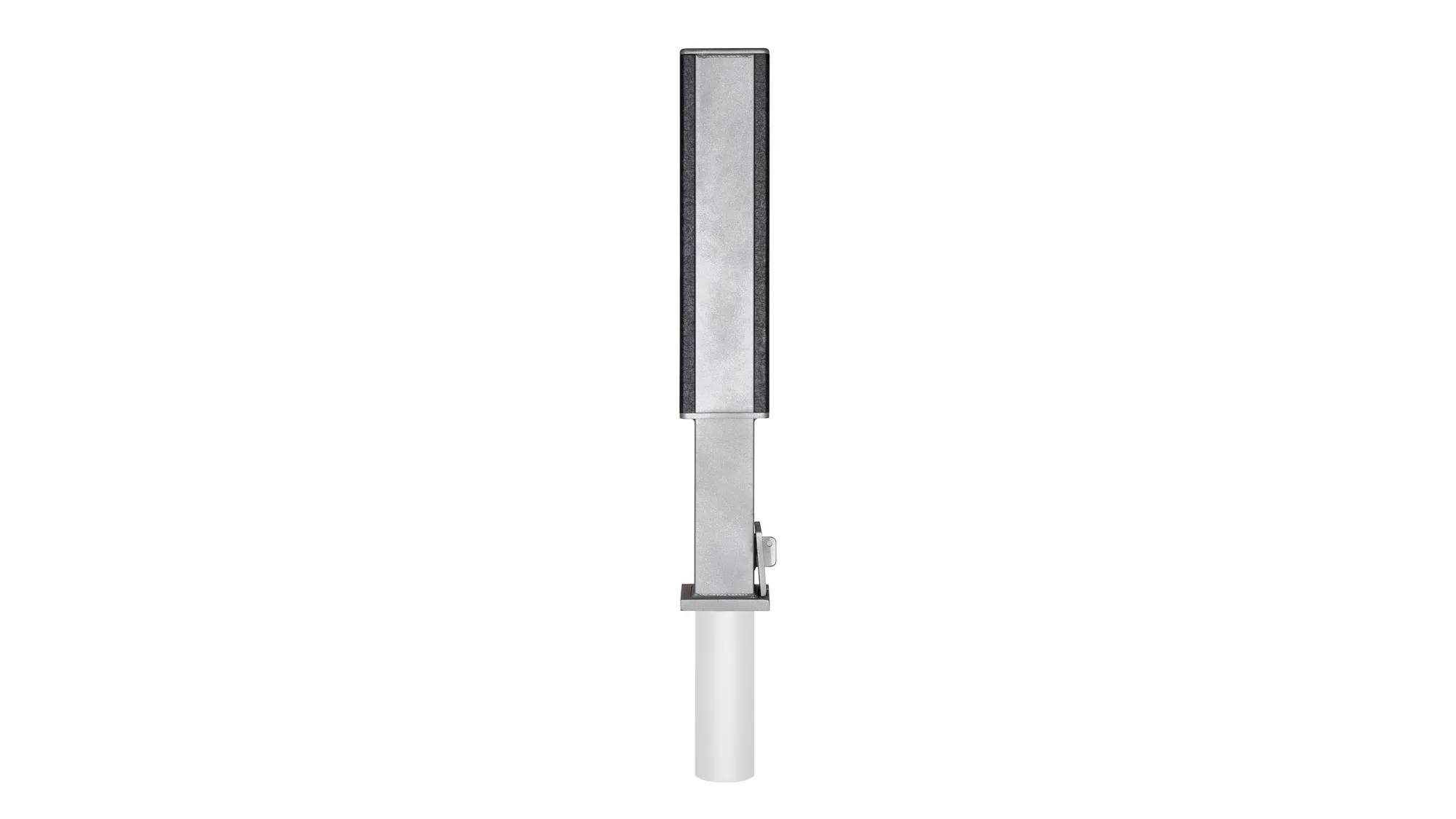 A Modena Removable Bollard is shown in a side view studio shot. The bollard features a metal frame and recycled plastic lumber.