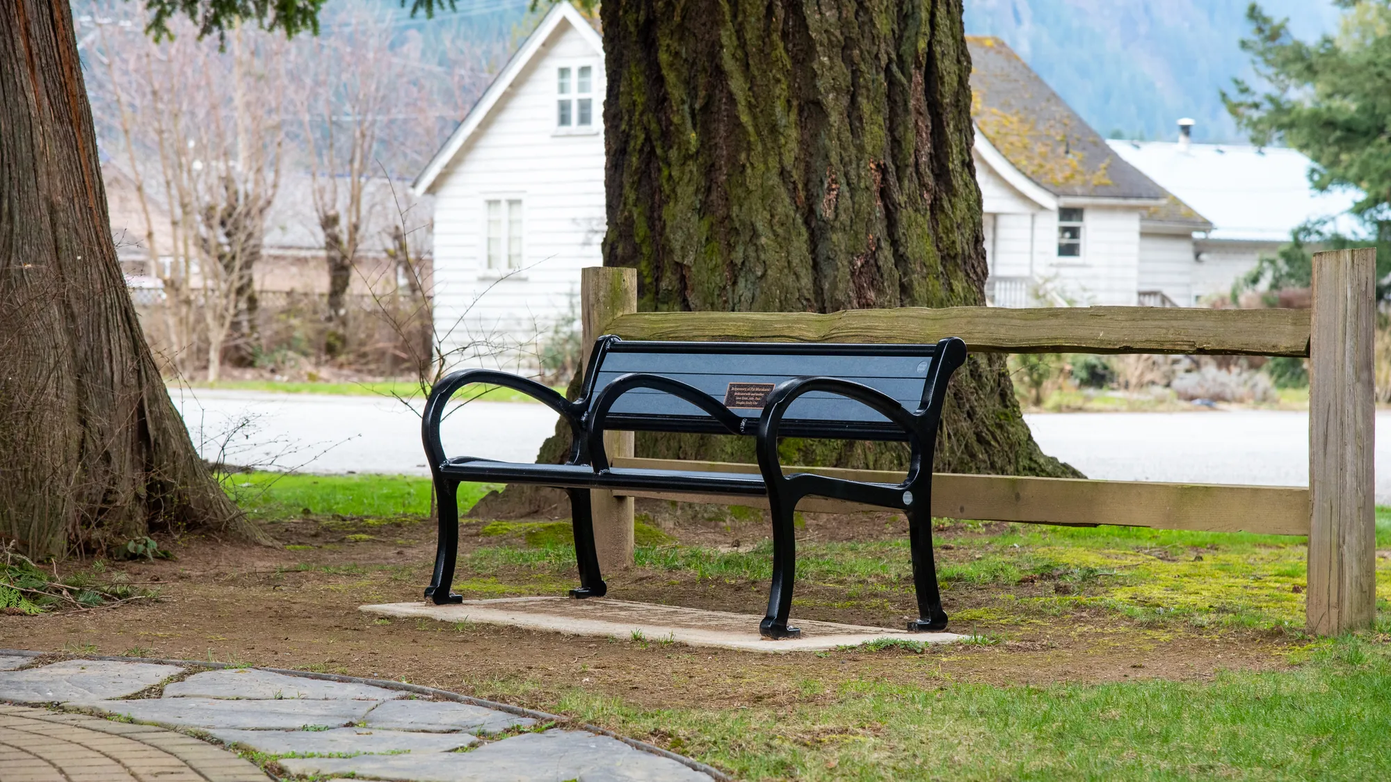 Wishbone Mountain Classic Memorial Bench with Center Armrest in