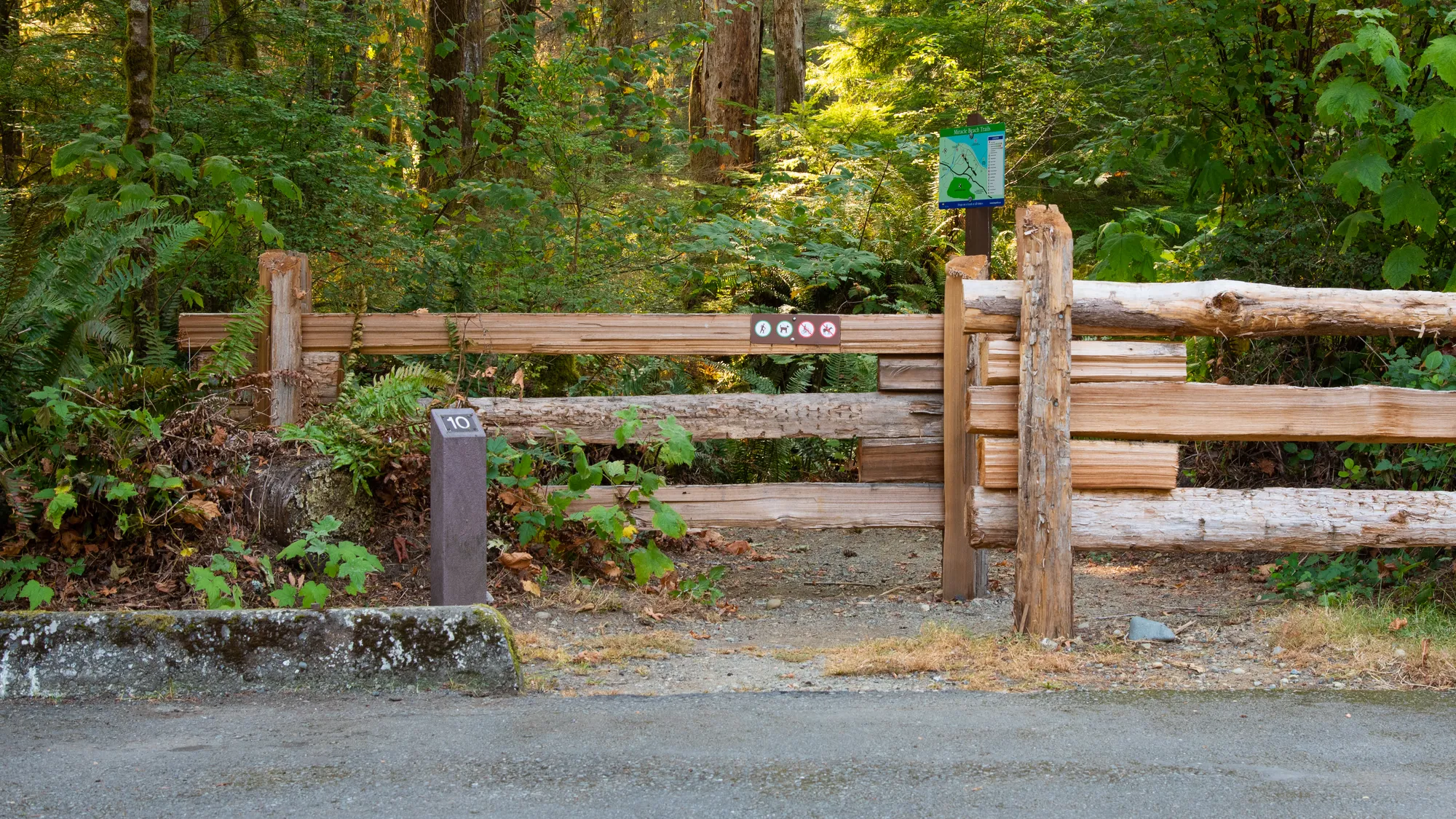 Wishbone Number Post at Miracle Beach Provincial Park in Black C
