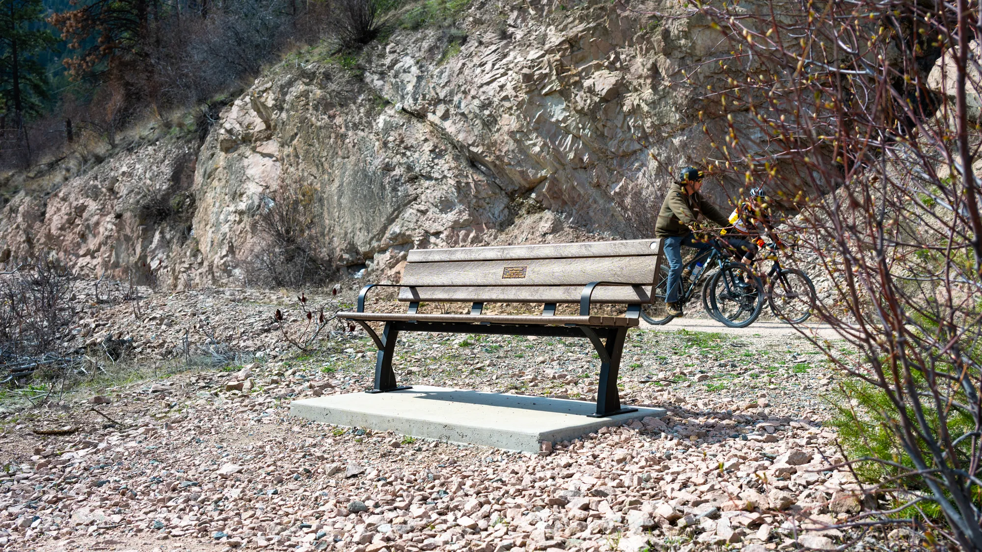 Wishbone Parker Memorial Bench on the Rail Trail in Lake Country