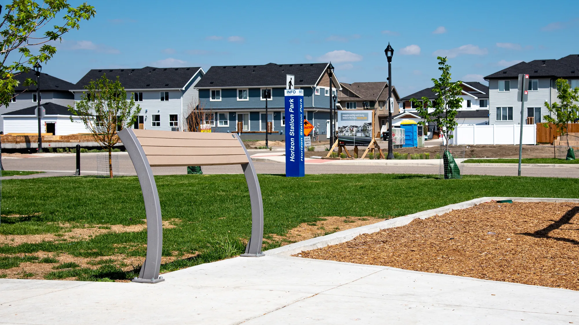 Wishbone Parker Leaning Bench at Horizon Station Park in Regina