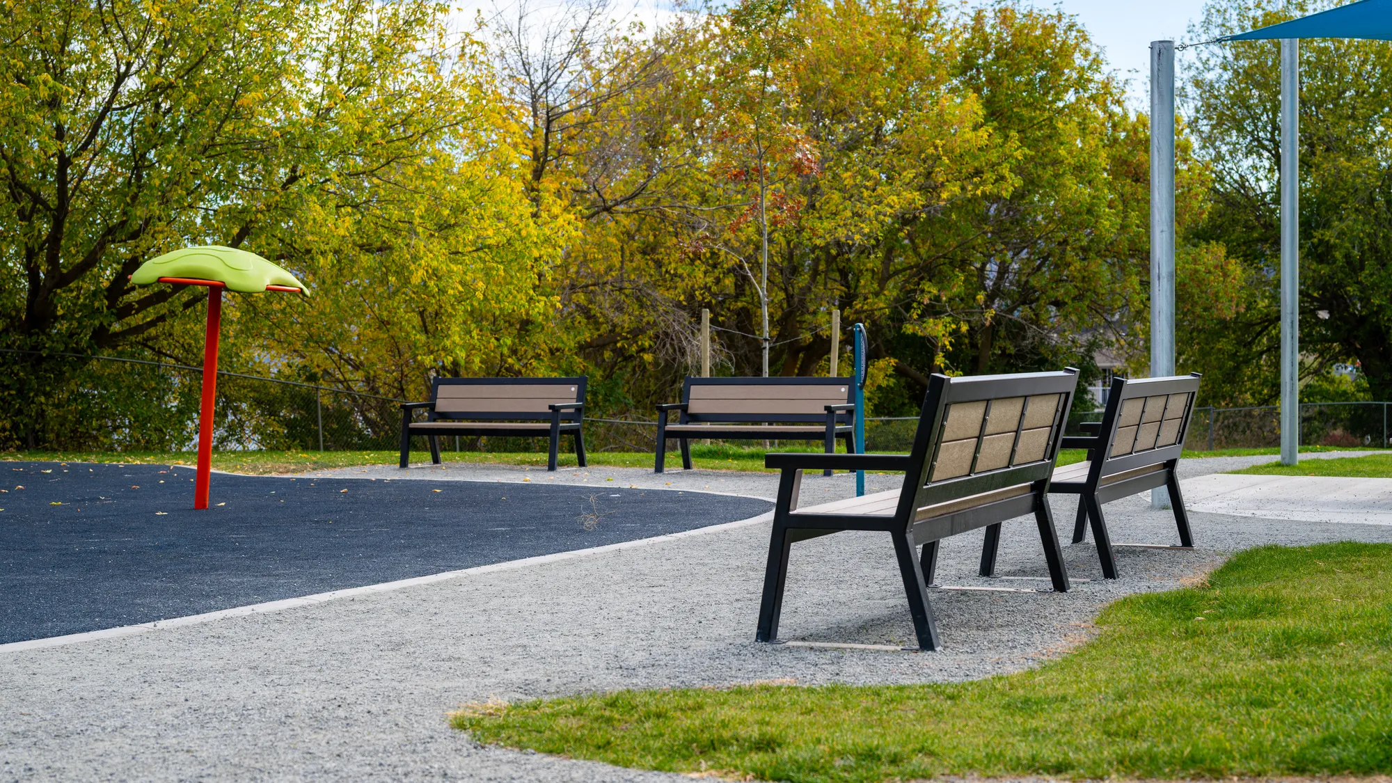 Wishbone Rutherford Benches at Turner Park in Peachland, BC