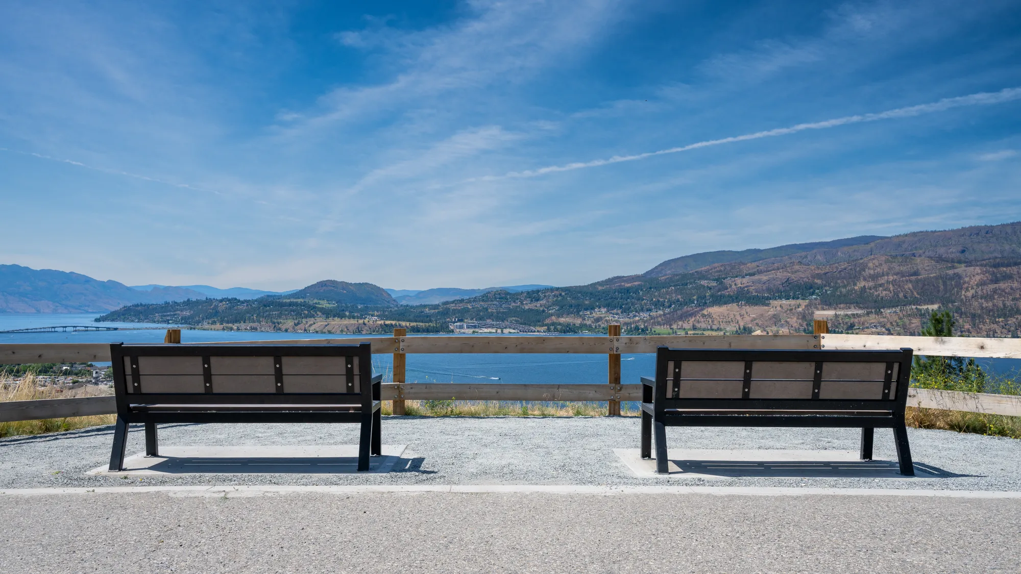 Wishbone Rutherford Benches on Knox Mountain in Kelowna, BC