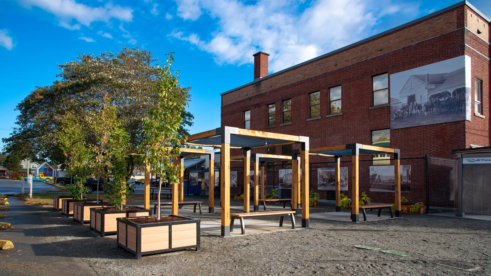 Wishbone Rutherford Planters and Aylesbury Benches in Courtenay