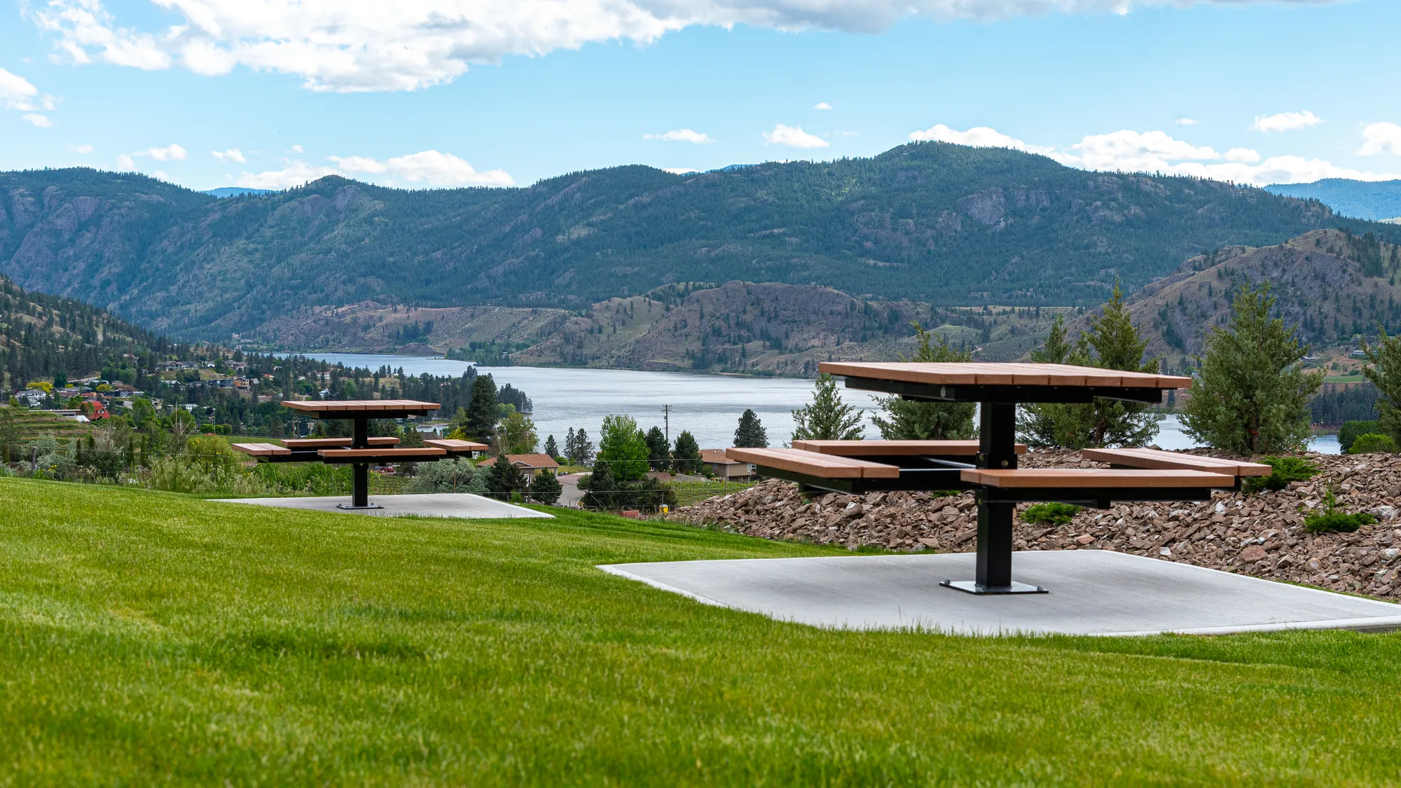 Wishbone Single Pedestal Picnic Tables at Heritage Hills Park in