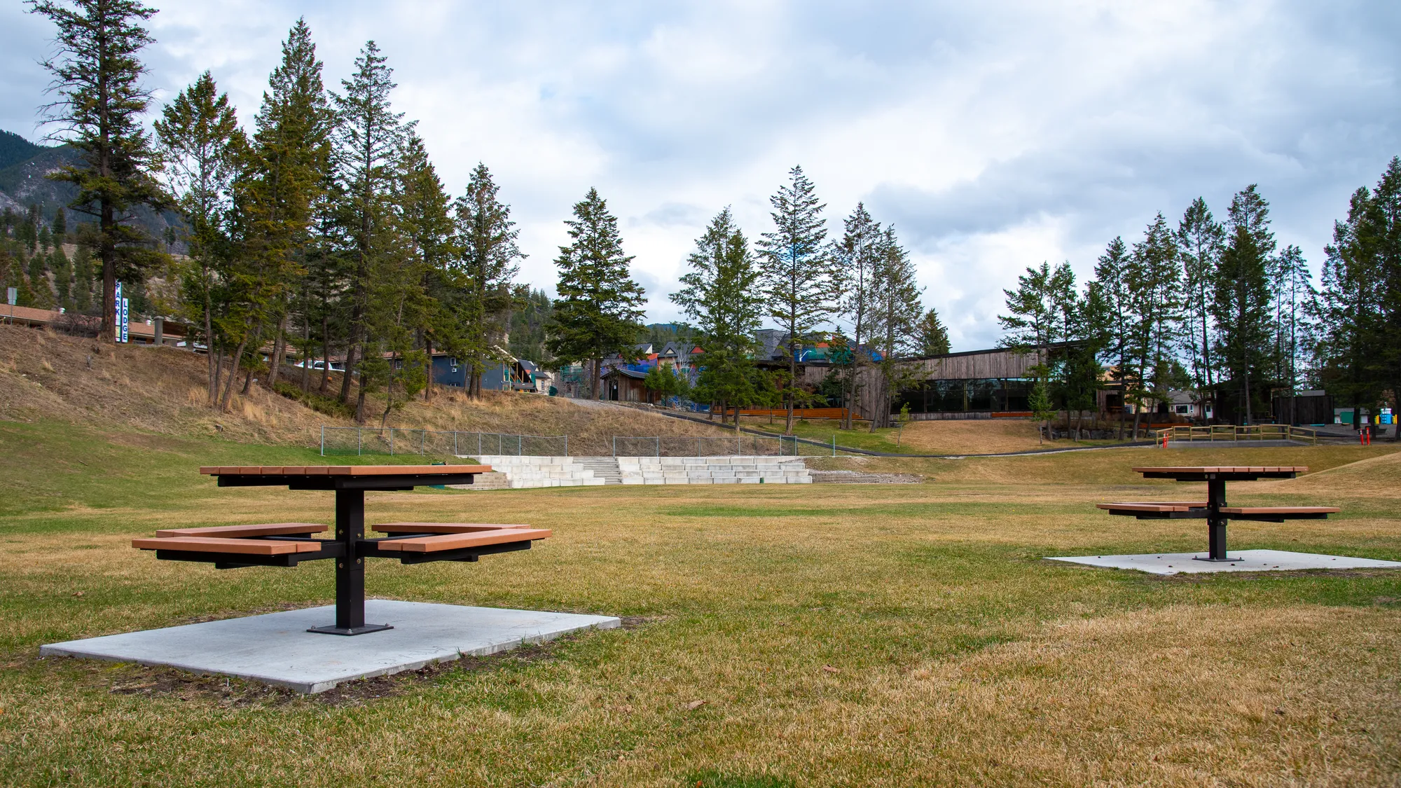 Wishbone Single Pedestal Picnic Tables in Radium Hot Springs BC