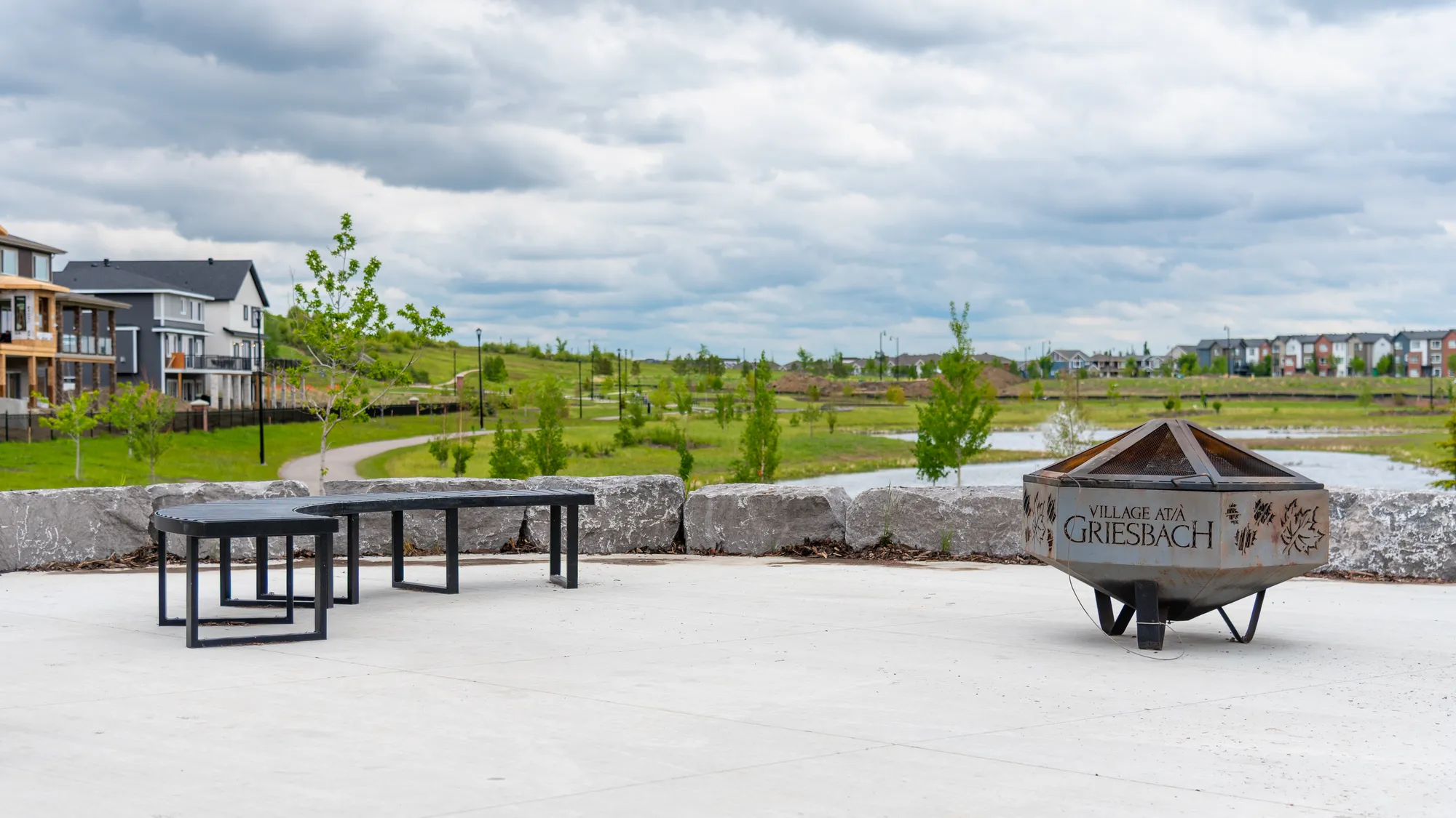 Wishbone Skyline Curved Bench in Edmonton Alberta